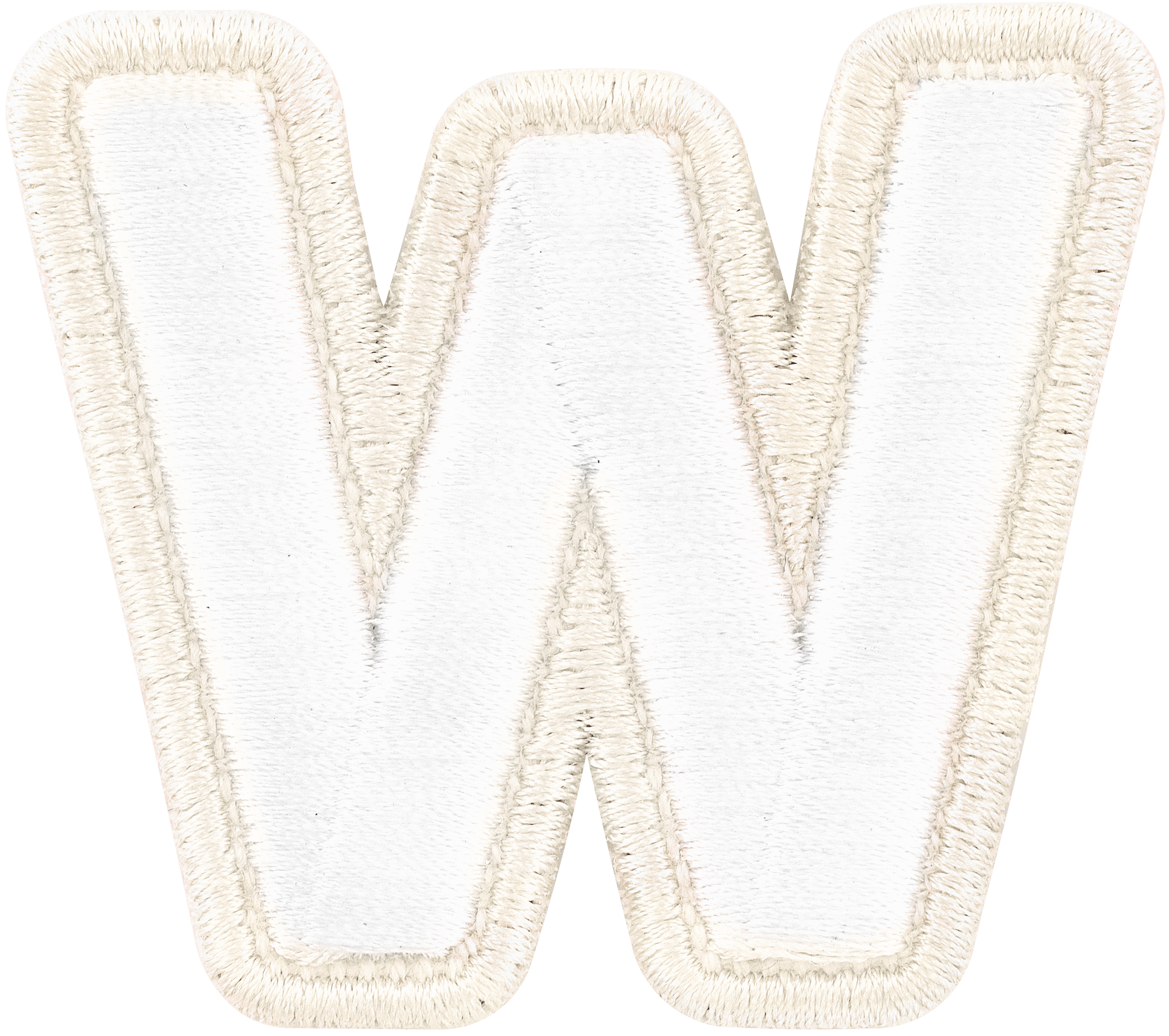 Blanc Rolled Embroidery Letter Patch