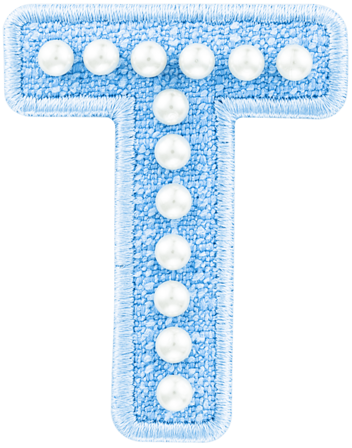 Blue Pearl Letter Patch