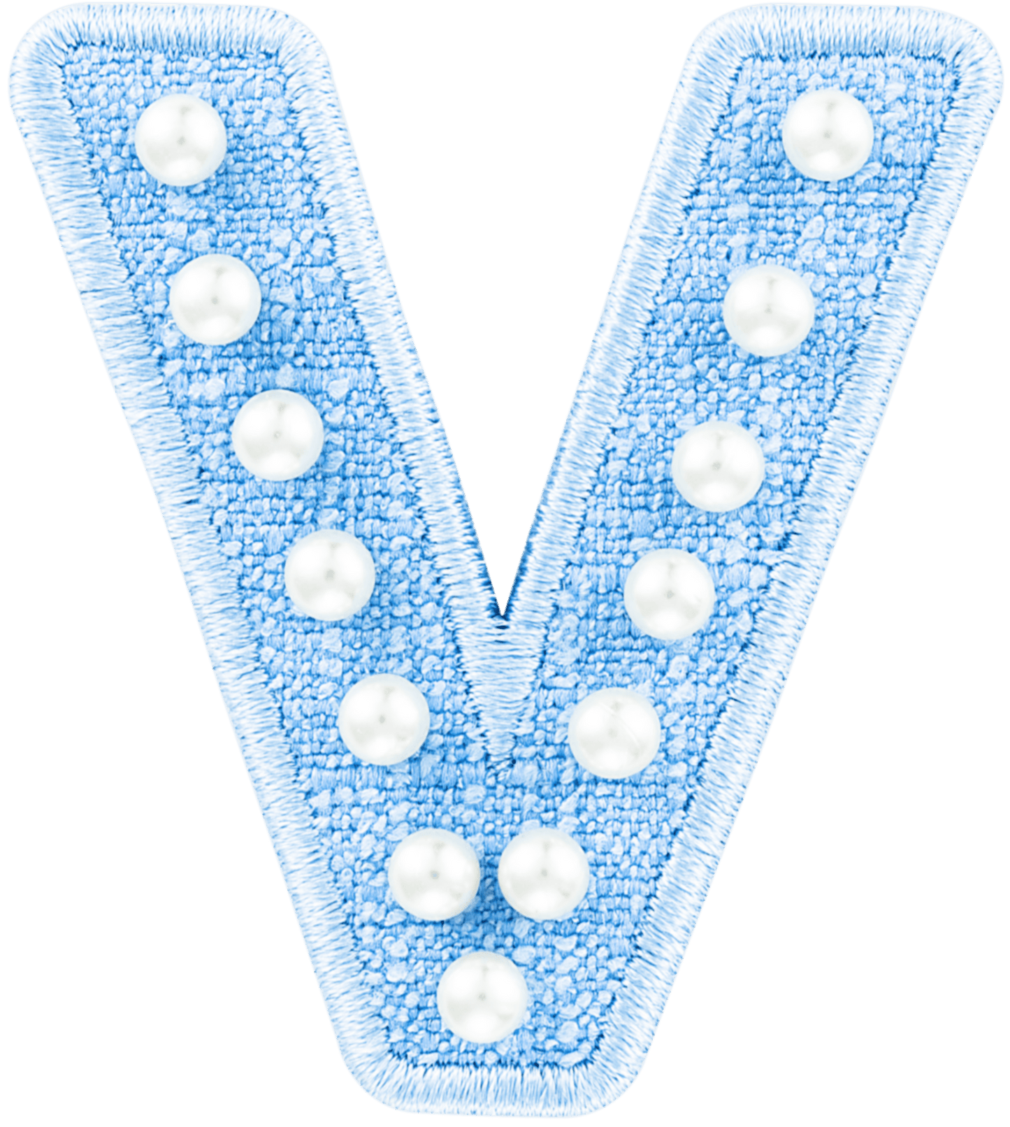 Blue Pearl Letter Patch