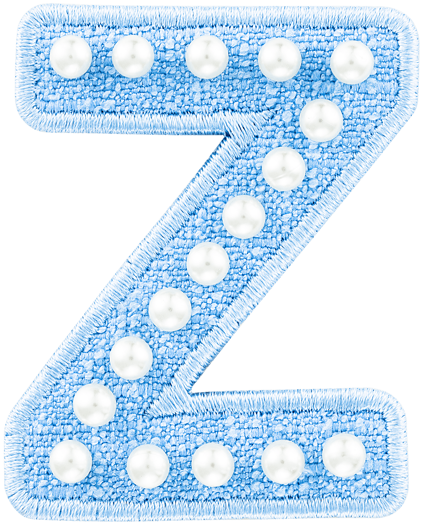 Blue Pearl Letter Patch