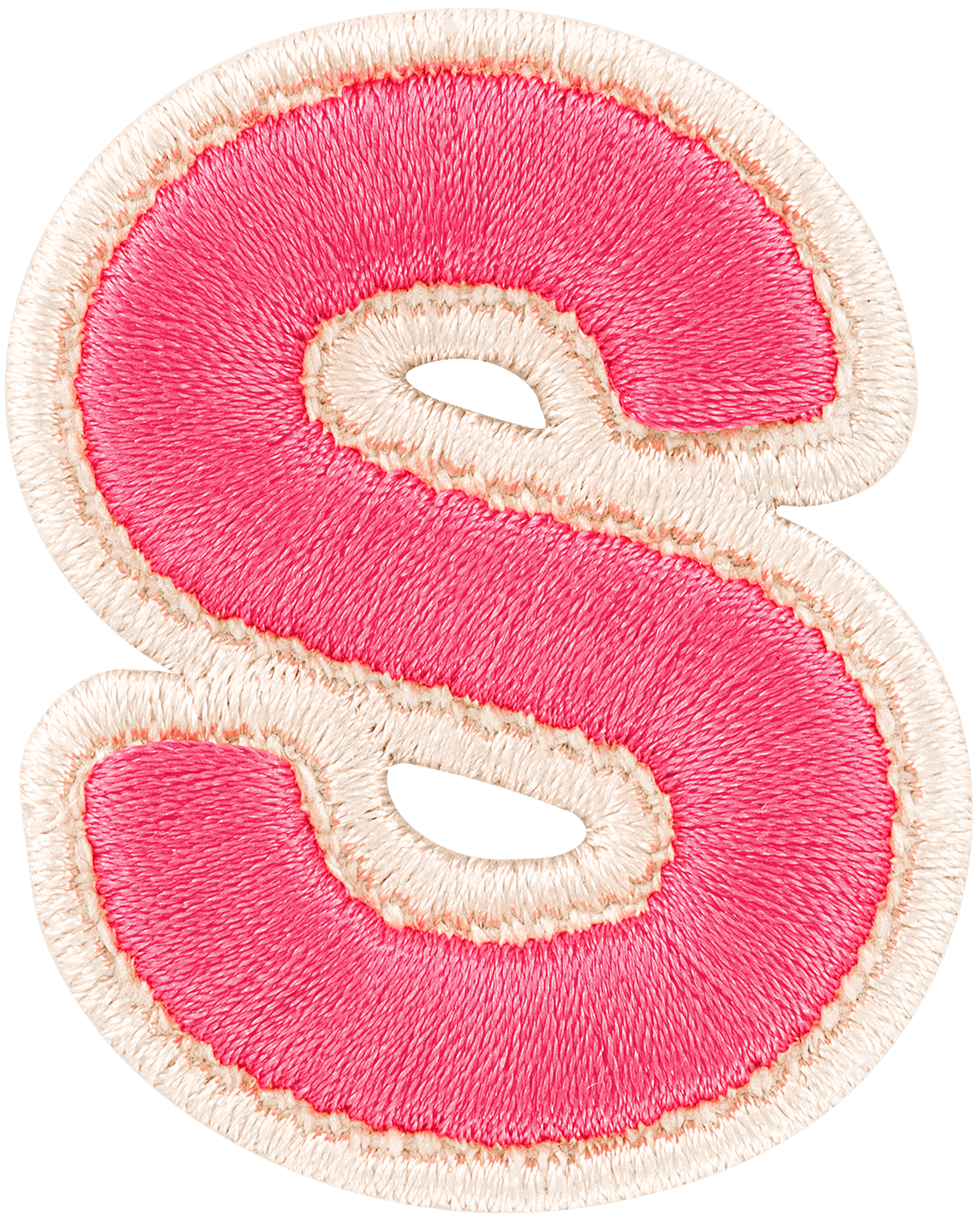 Bubblegum Rolled Embroidery Letter Patch