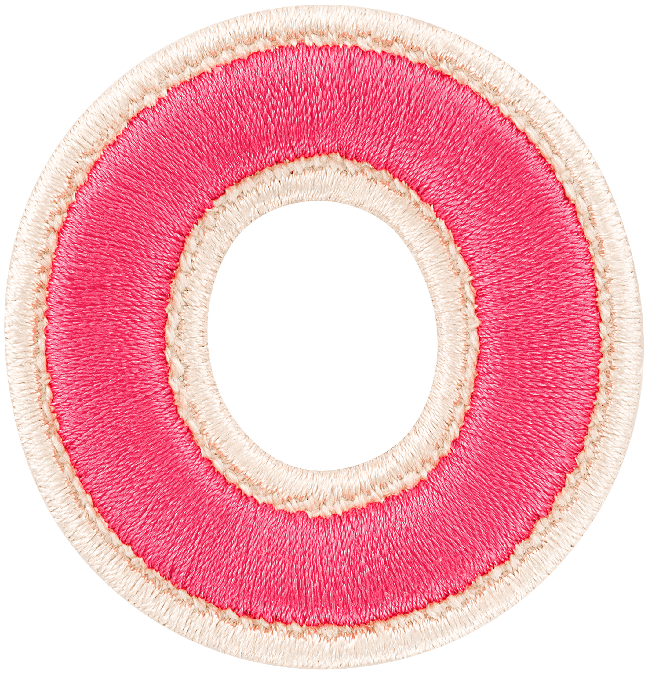 Bubblegum Rolled Embroidery Letter Patch