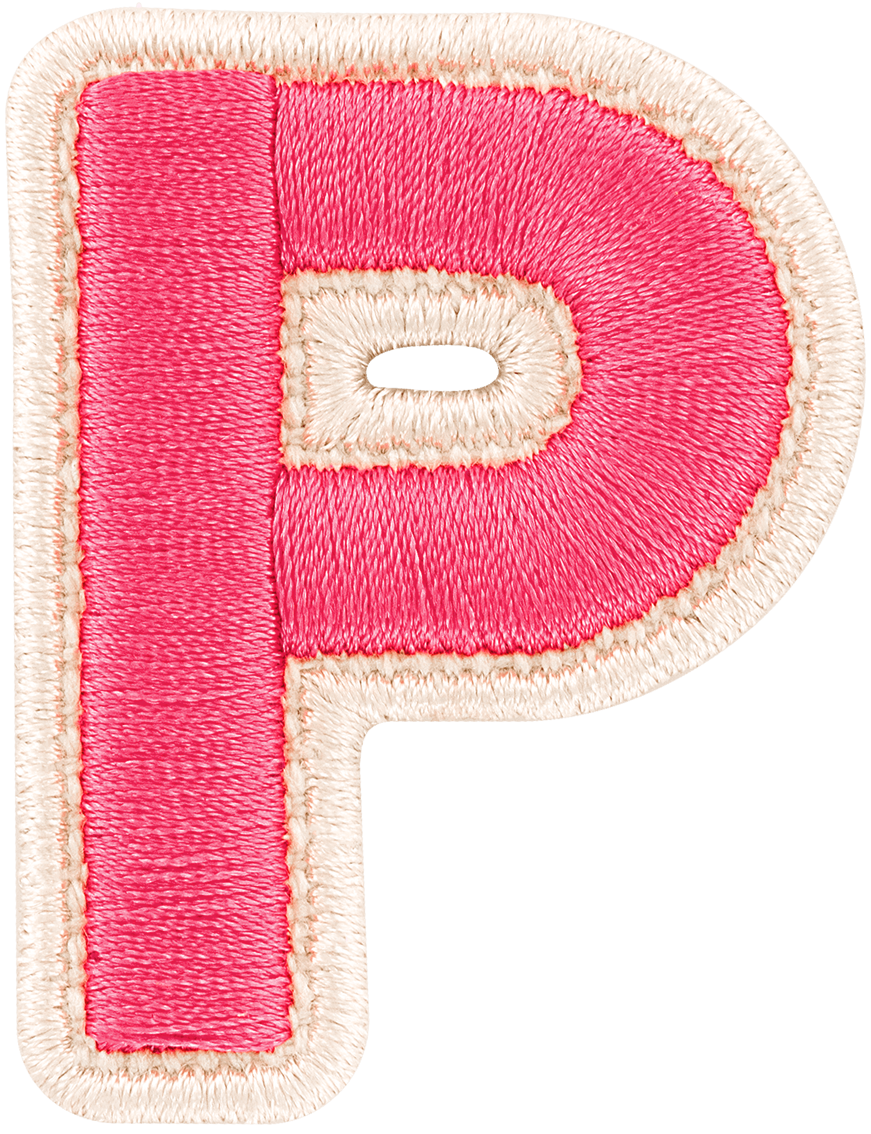 Bubblegum Rolled Embroidery Letter Patch