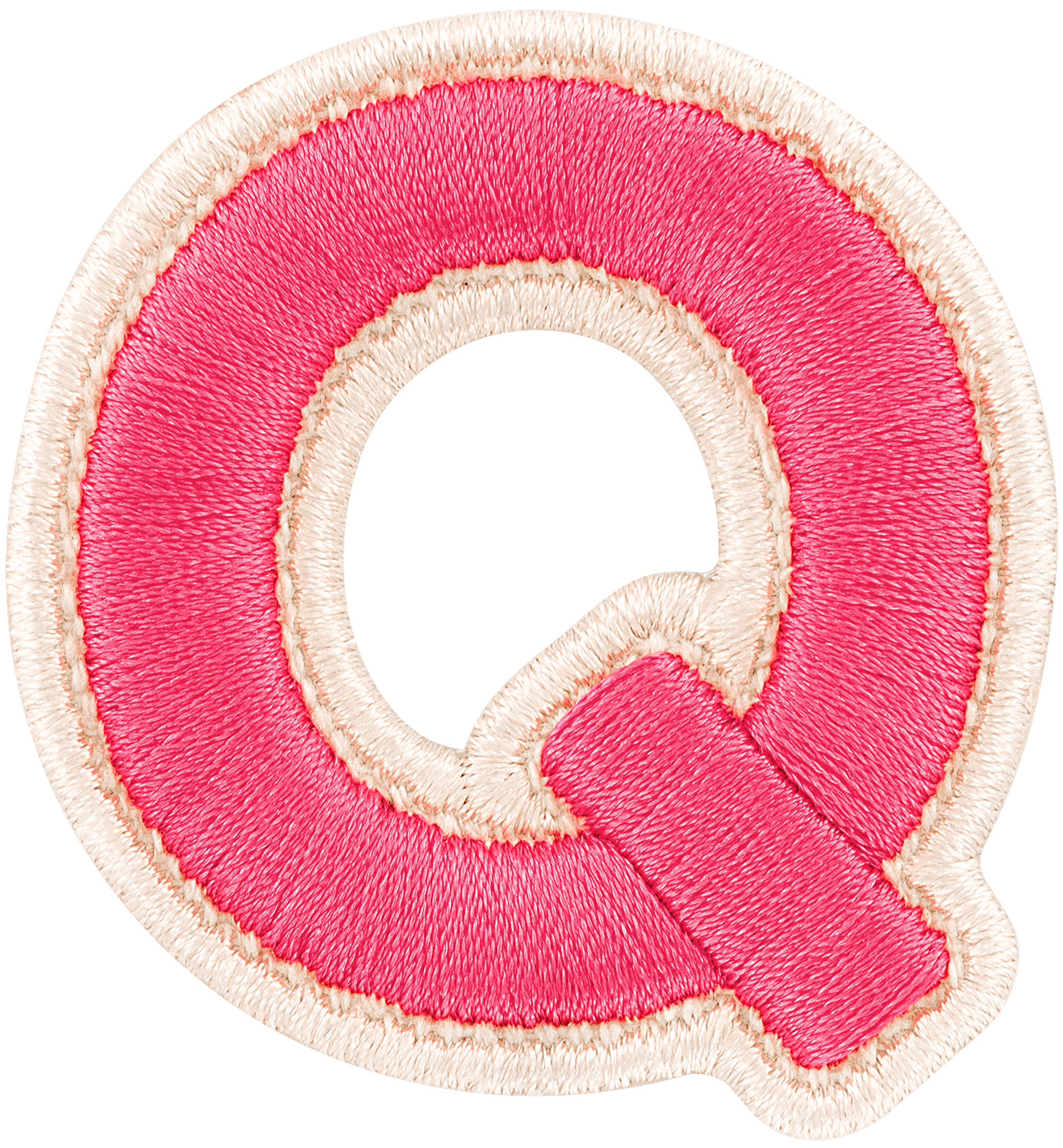 Bubblegum Rolled Embroidery Letter Patch