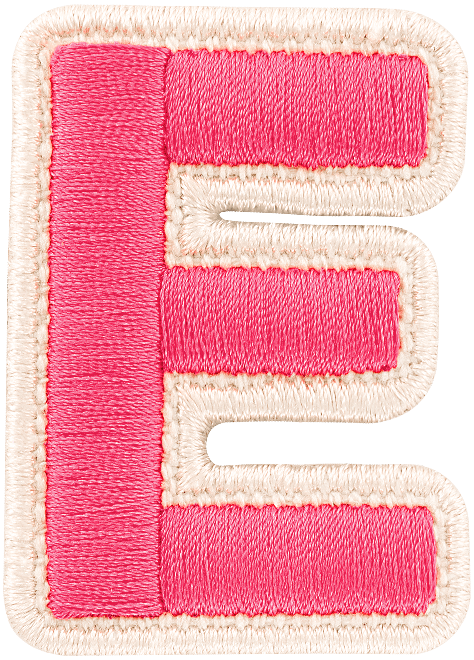 Bubblegum Rolled Embroidery Letter Patch