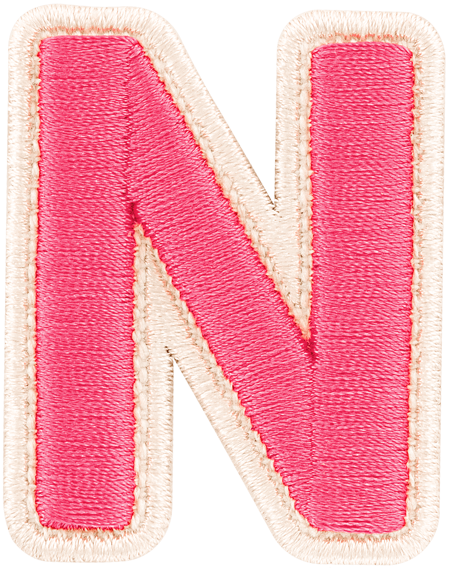 Bubblegum Rolled Embroidery Letter Patch