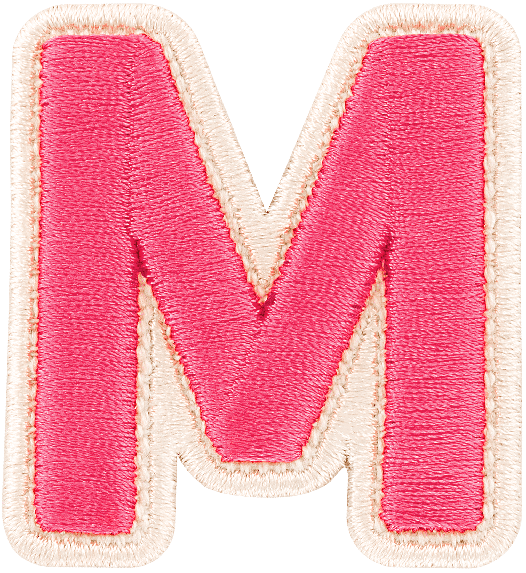 Bubblegum Rolled Embroidery Letter Patch