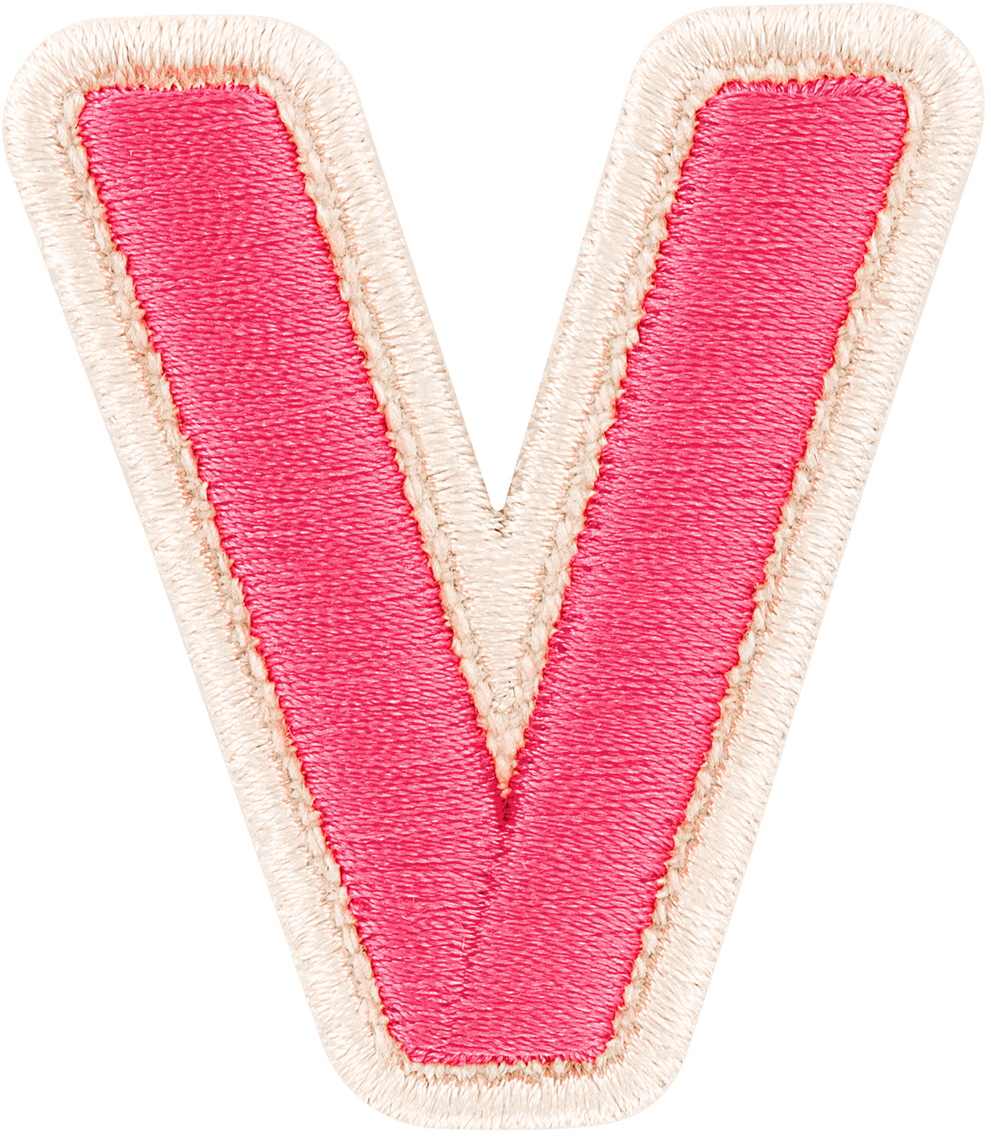 Bubblegum Rolled Embroidery Letter Patch