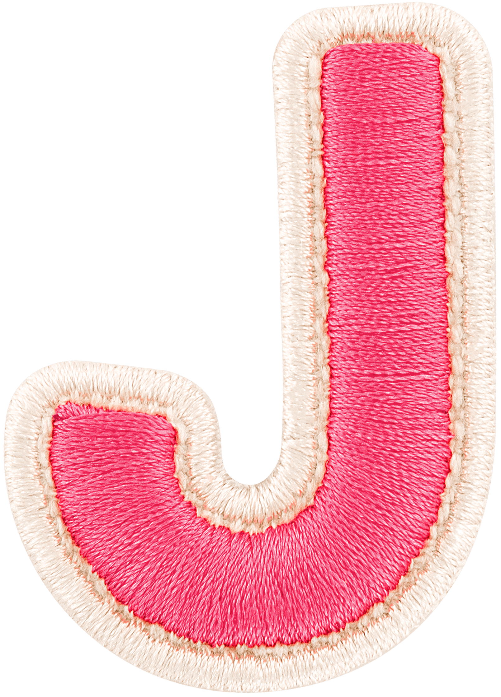 Bubblegum Rolled Embroidery Letter Patch