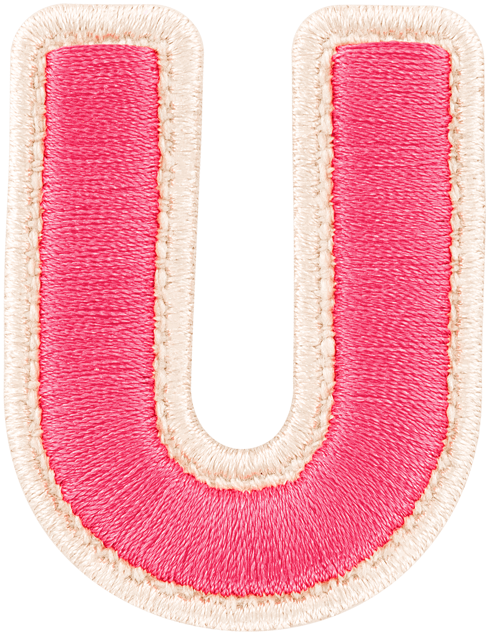 Bubblegum Rolled Embroidery Letter Patch