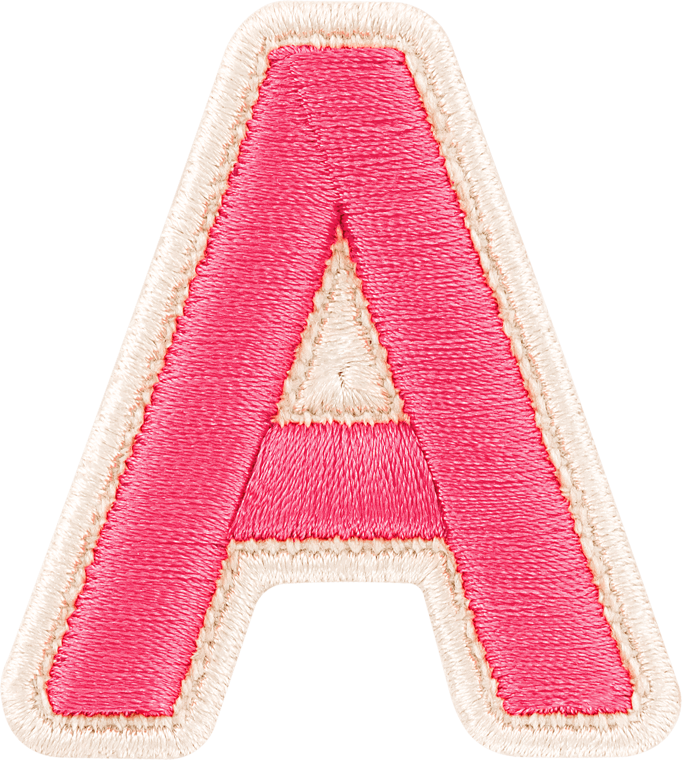 Bubblegum Rolled Embroidery Letter Patch
