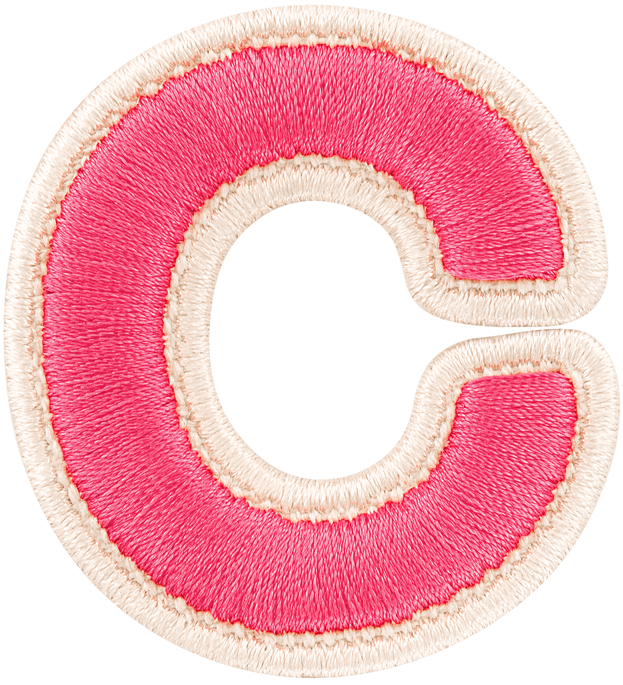 Bubblegum Rolled Embroidery Letter Patch