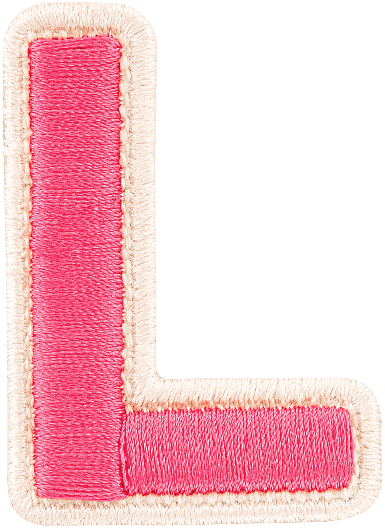 Bubblegum Rolled Embroidery Letter Patch