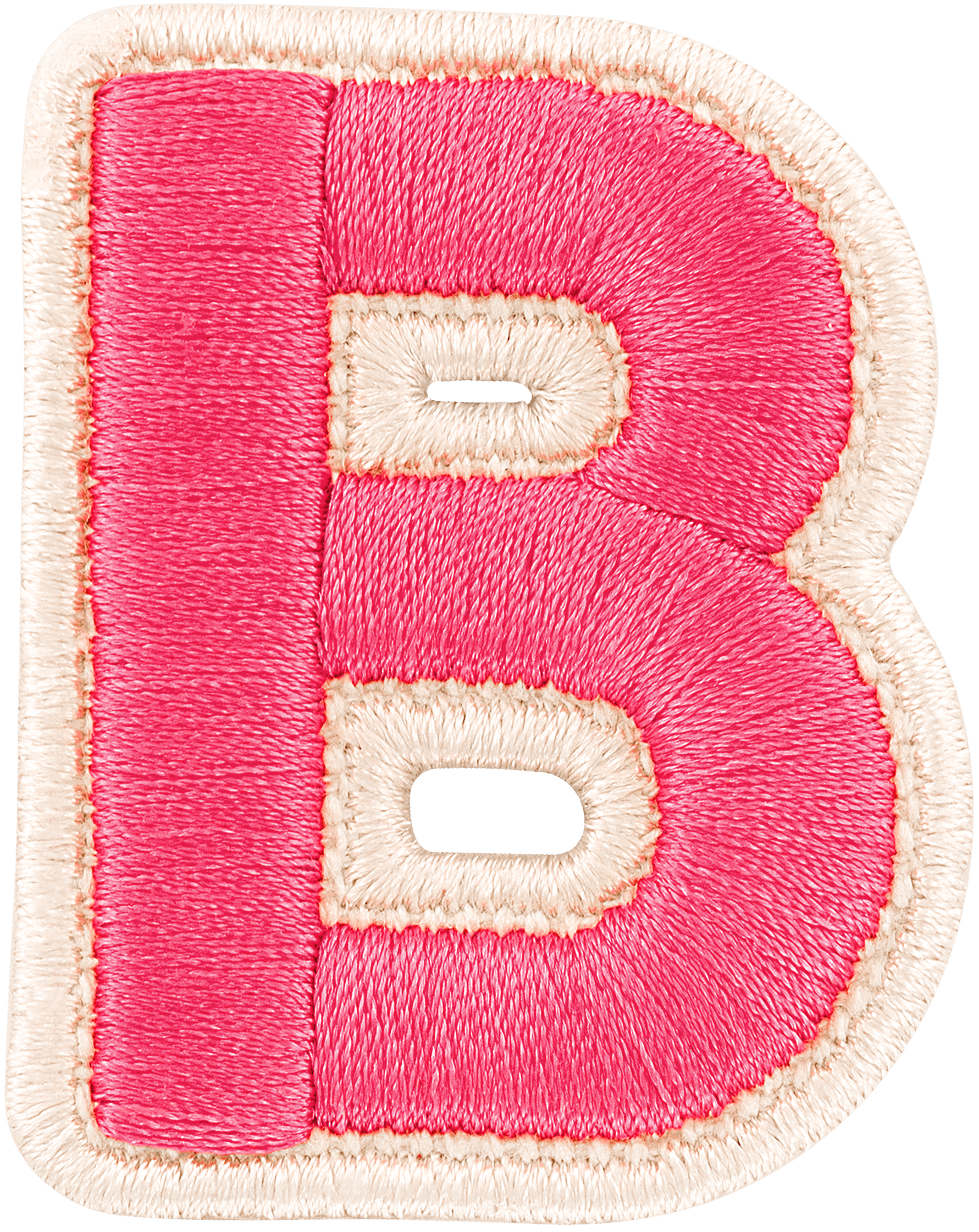 Bubblegum Rolled Embroidery Letter Patch