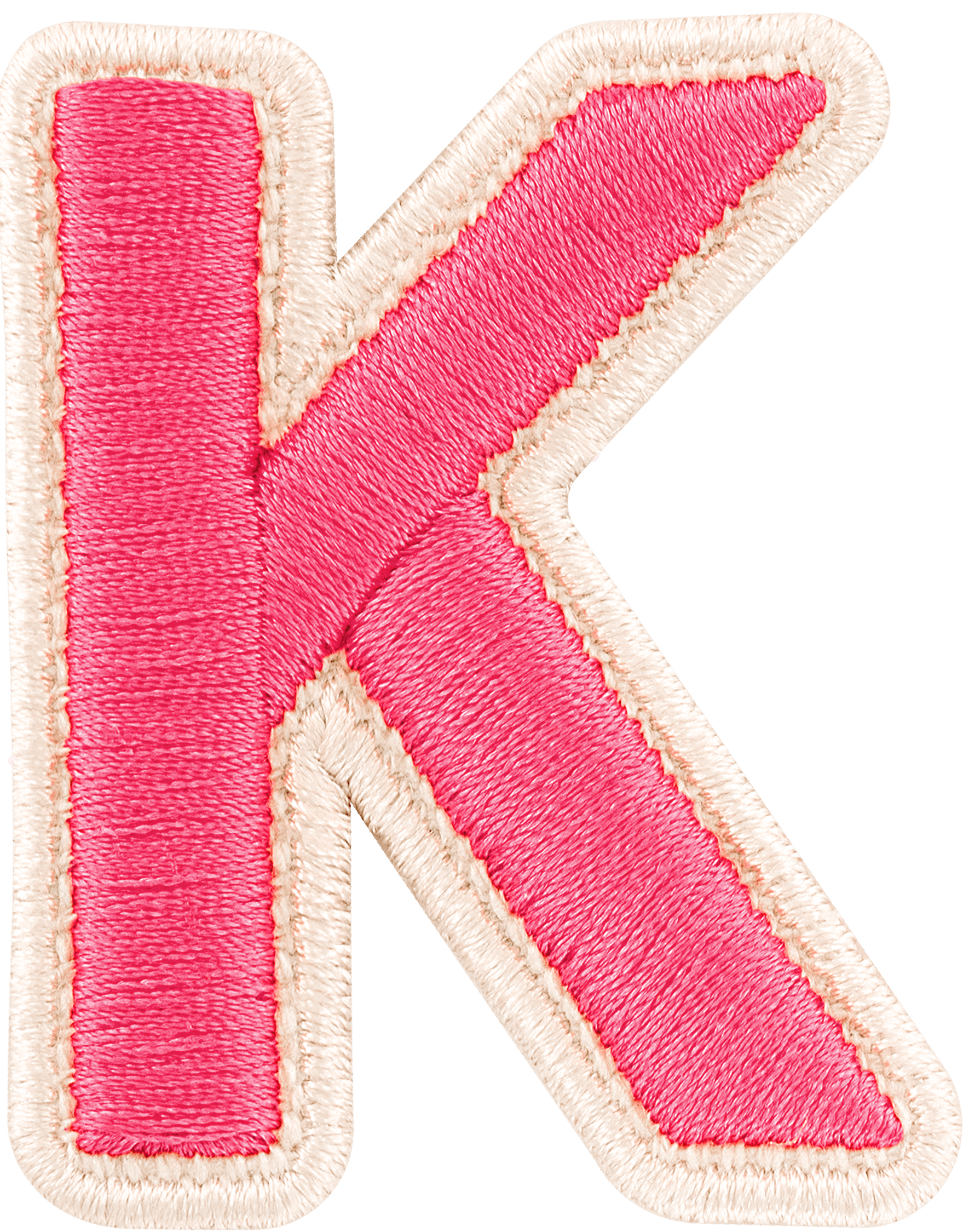 Bubblegum Rolled Embroidery Letter Patch