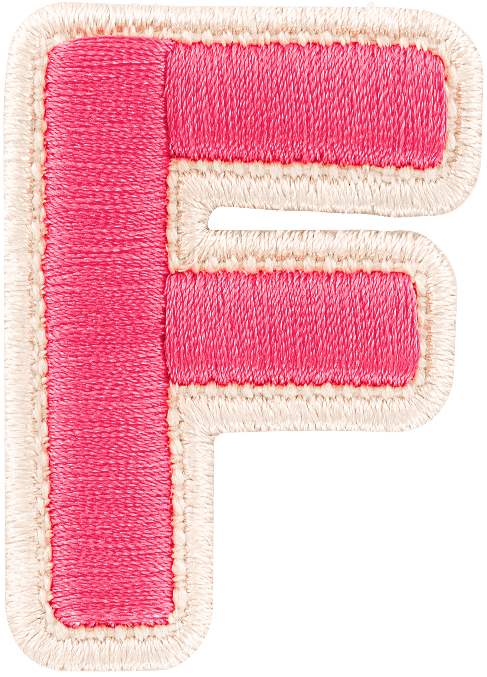 Bubblegum Rolled Embroidery Letter Patch