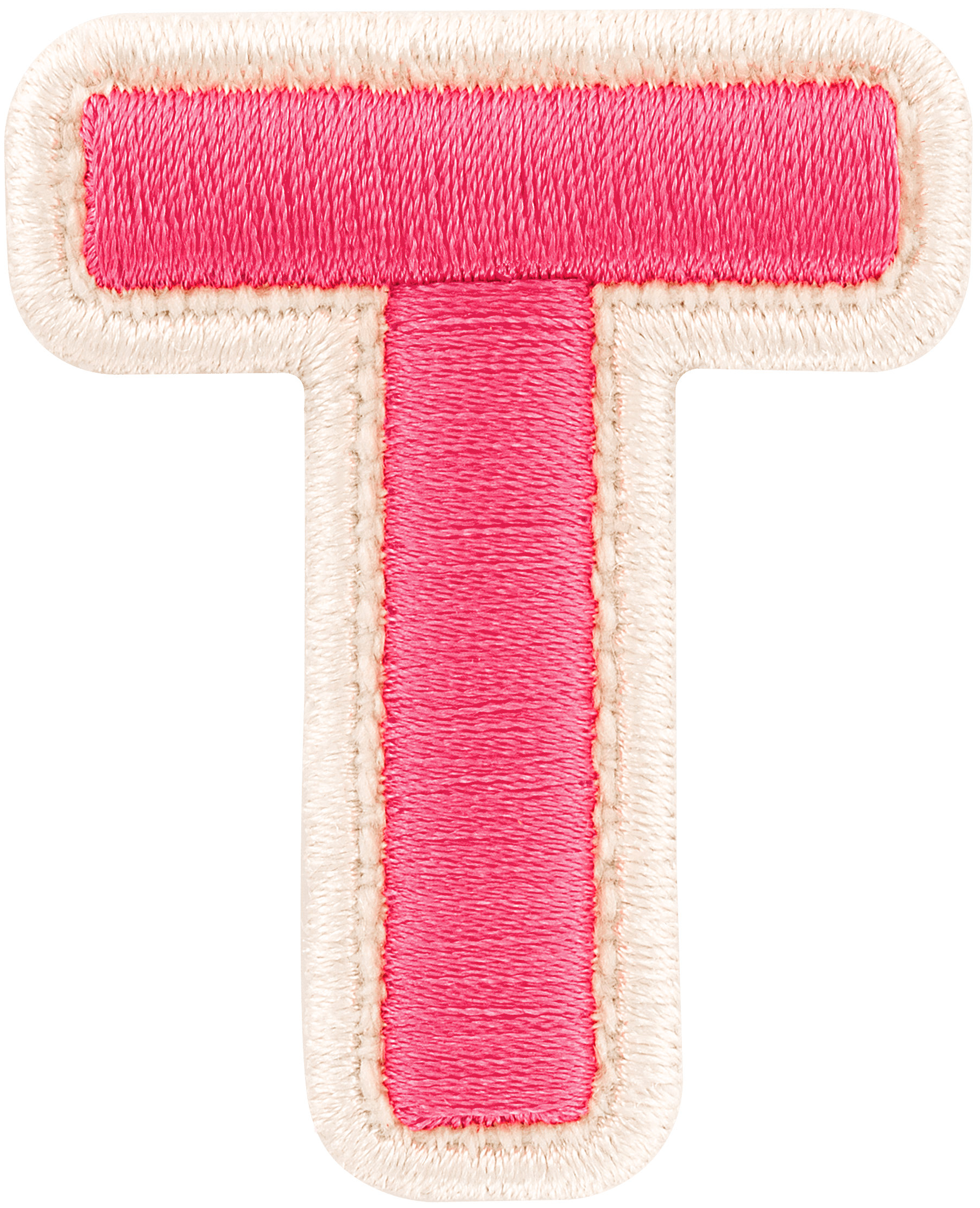 Bubblegum Rolled Embroidery Letter Patch