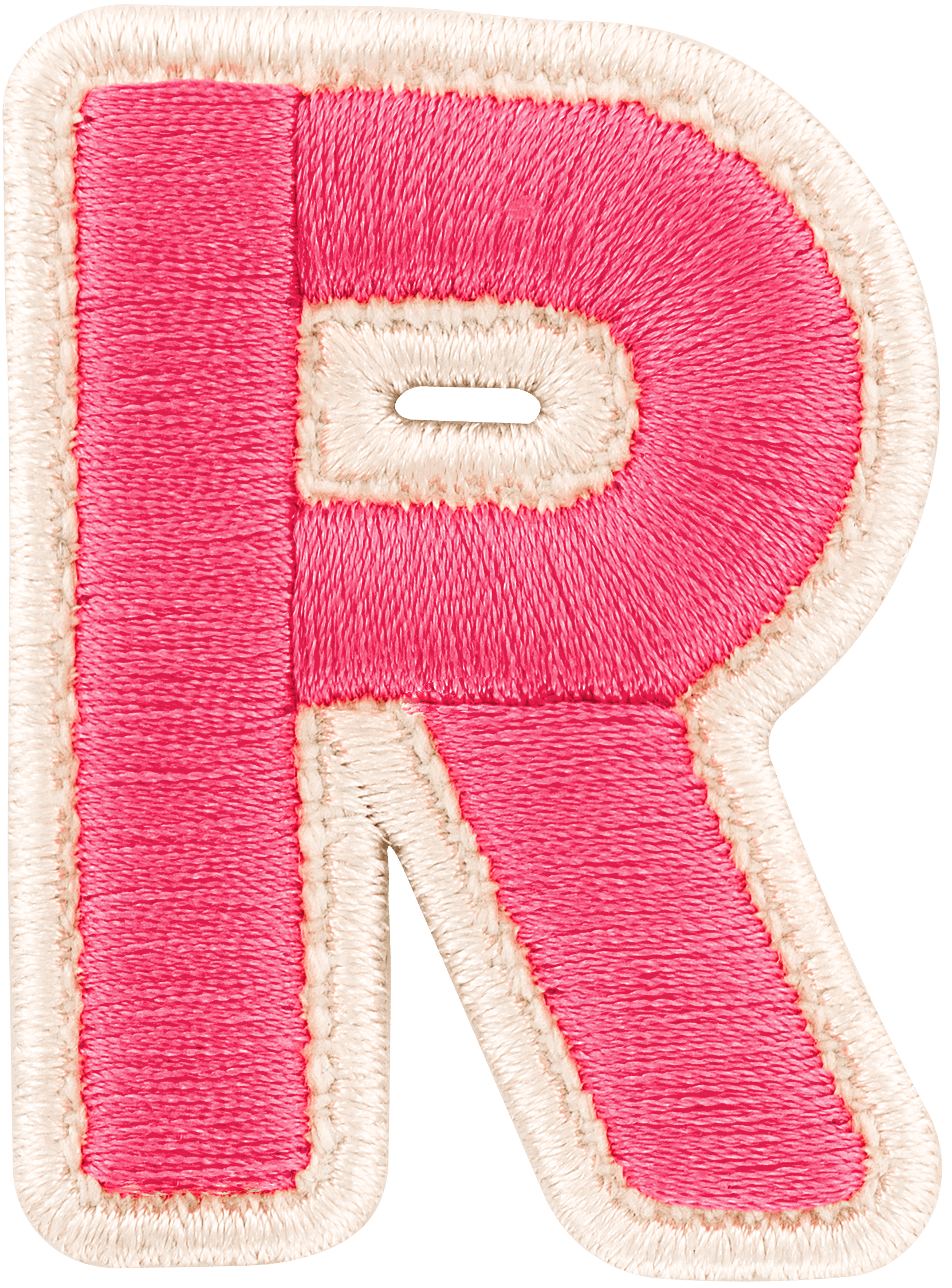 Bubblegum Rolled Embroidery Letter Patch