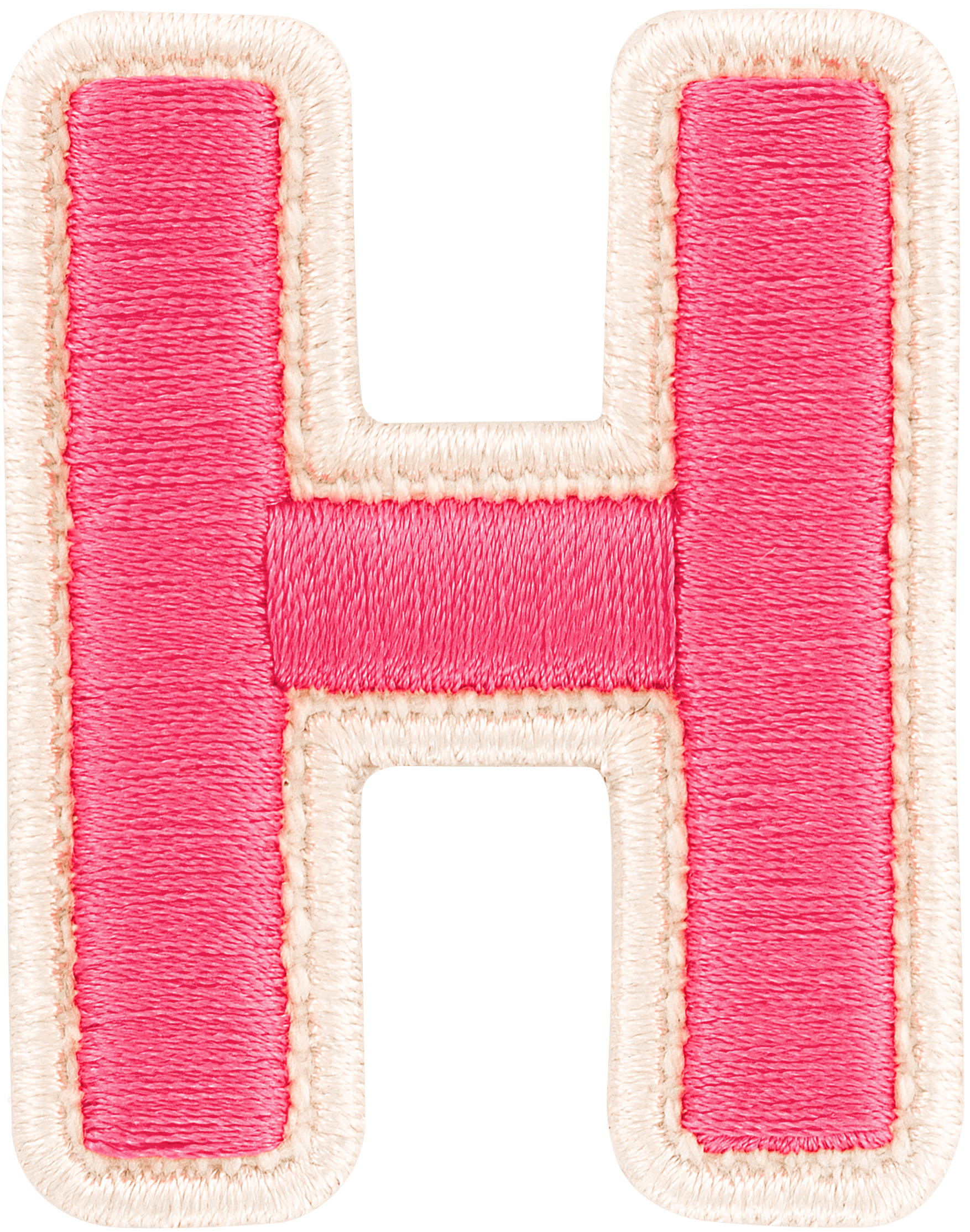Bubblegum Rolled Embroidery Letter Patch