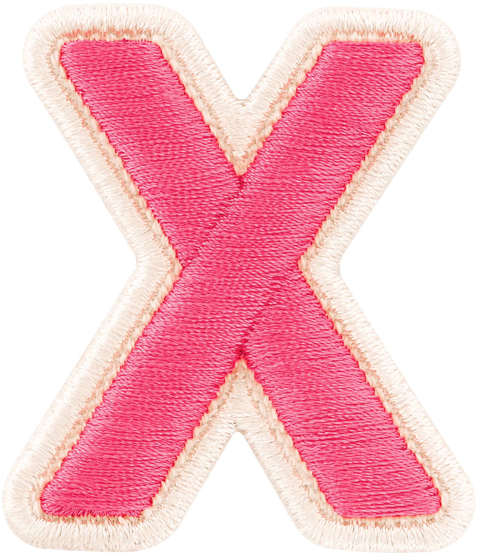 Bubblegum Rolled Embroidery Letter Patch