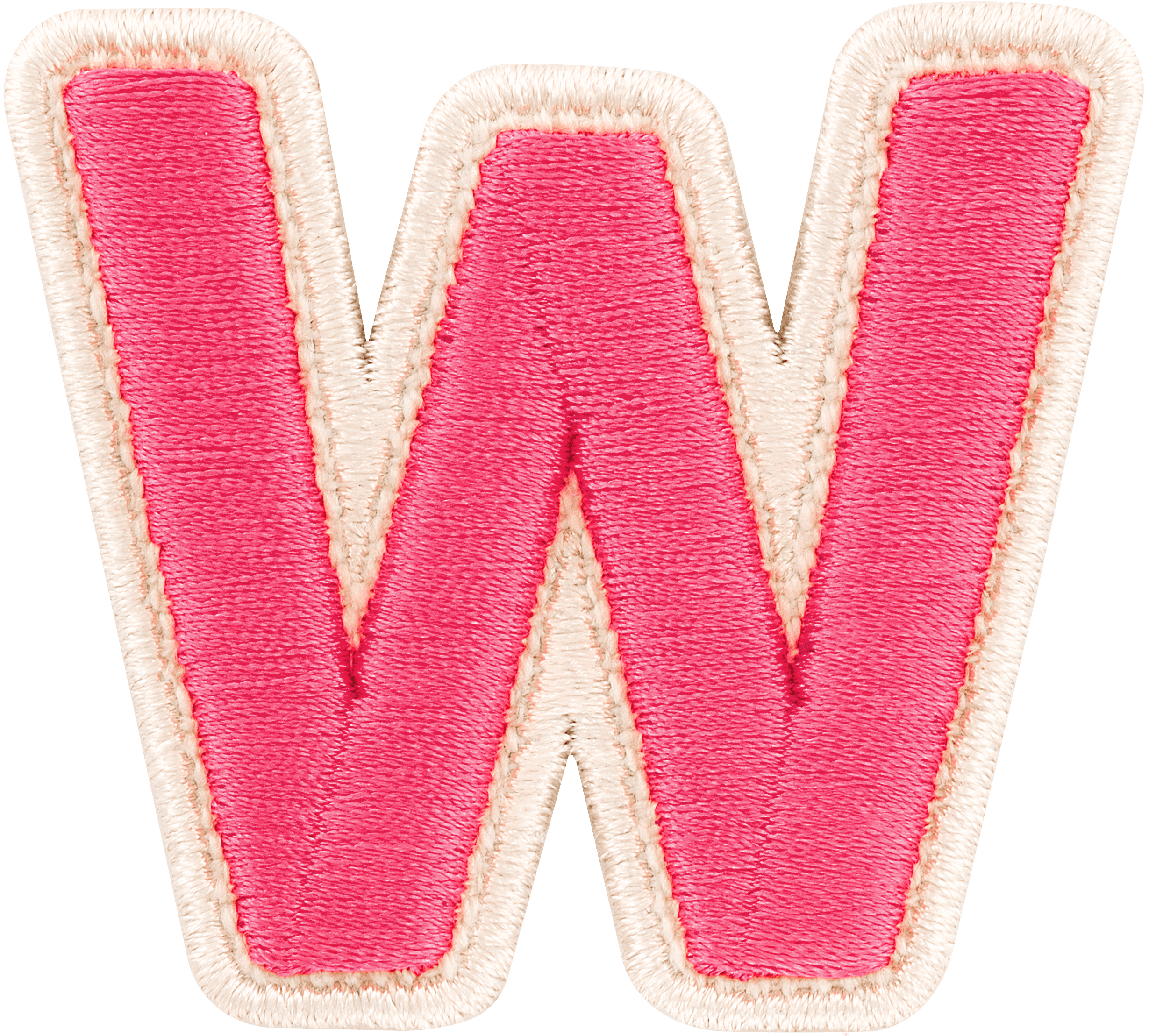Bubblegum Rolled Embroidery Letter Patch