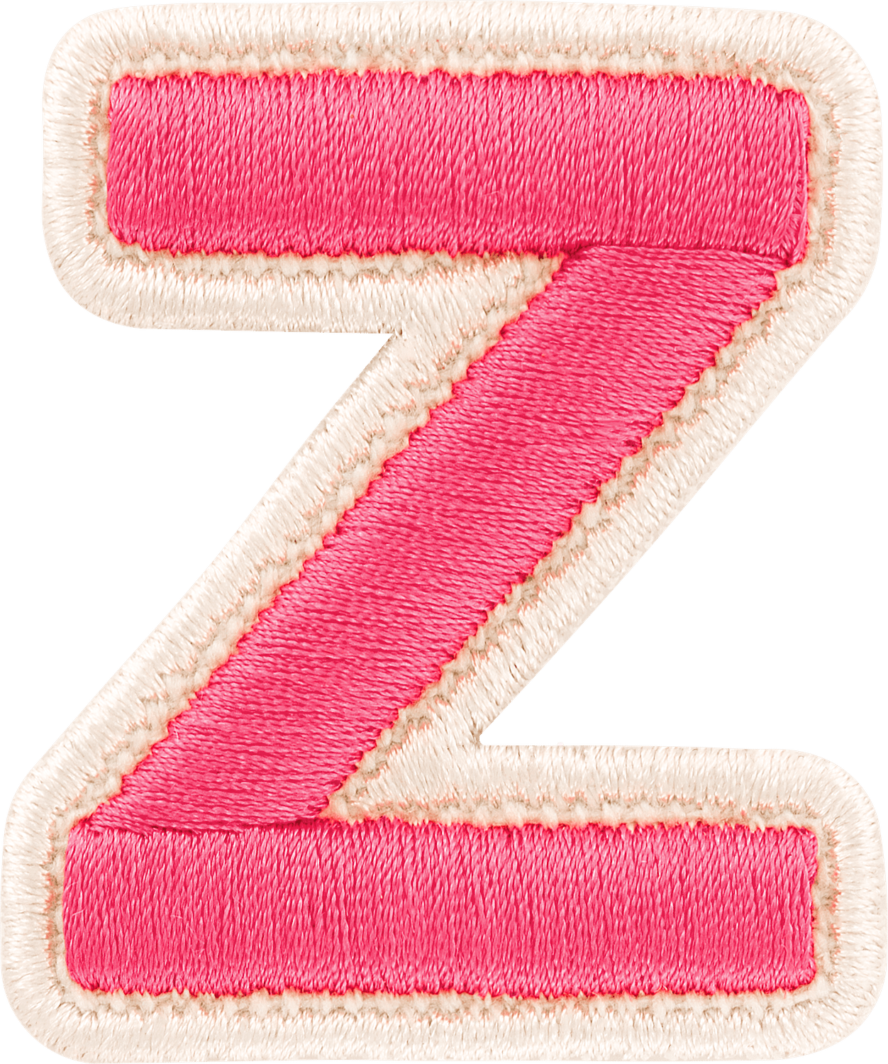 Bubblegum Rolled Embroidery Letter Patch