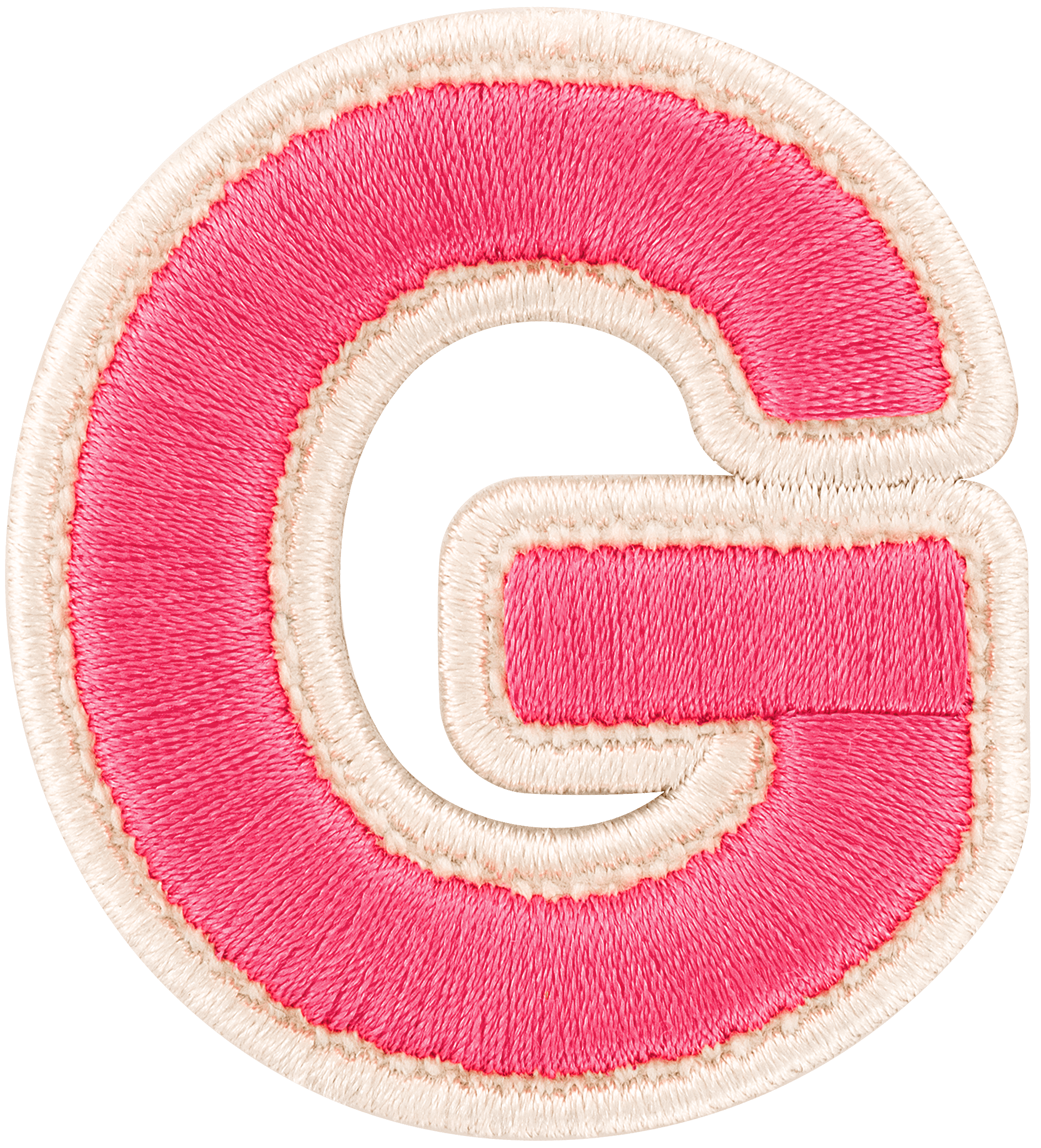 Bubblegum Rolled Embroidery Letter Patch
