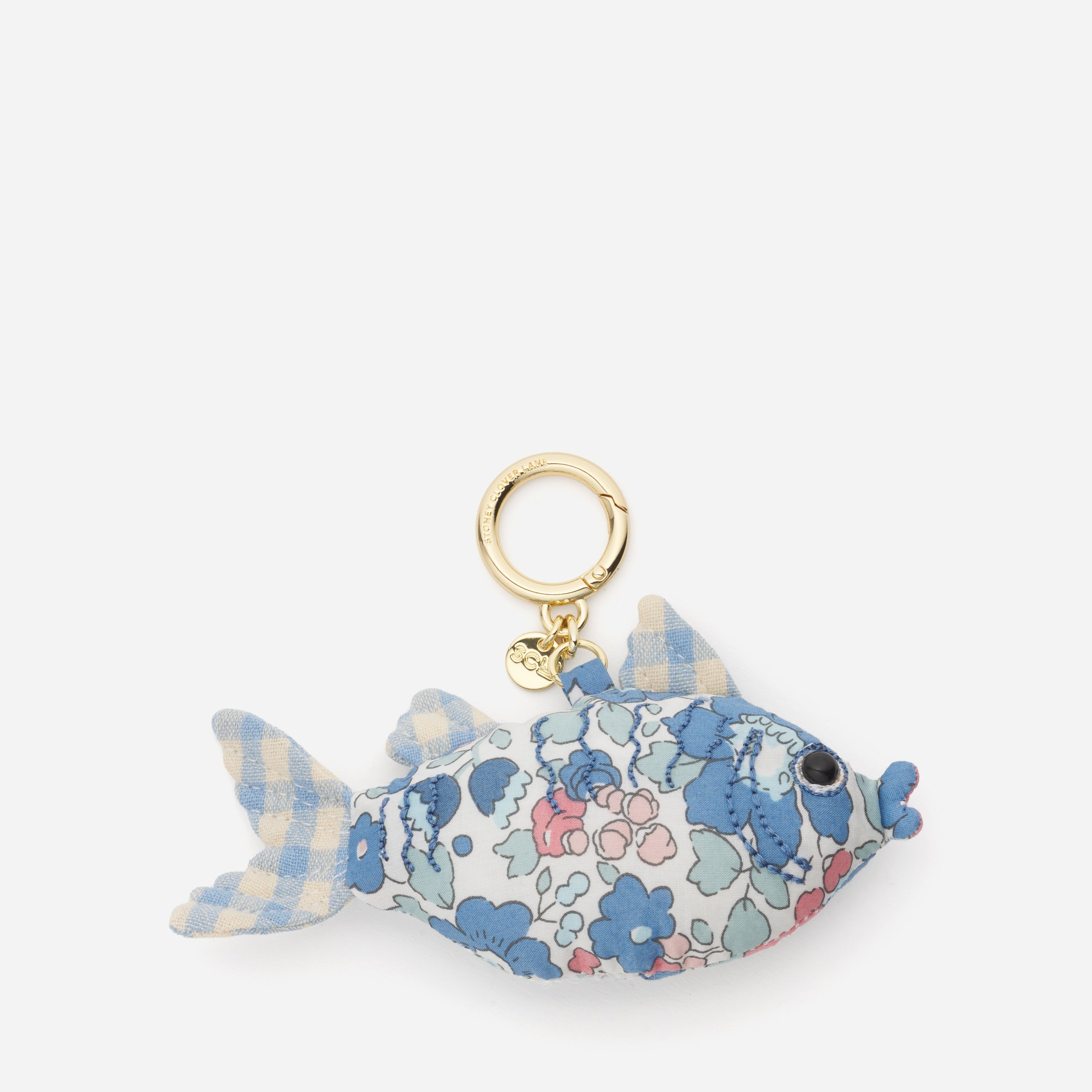 Puffy Fish Bag Charm Made with Liberty Fabric - Stoney Clover Lane