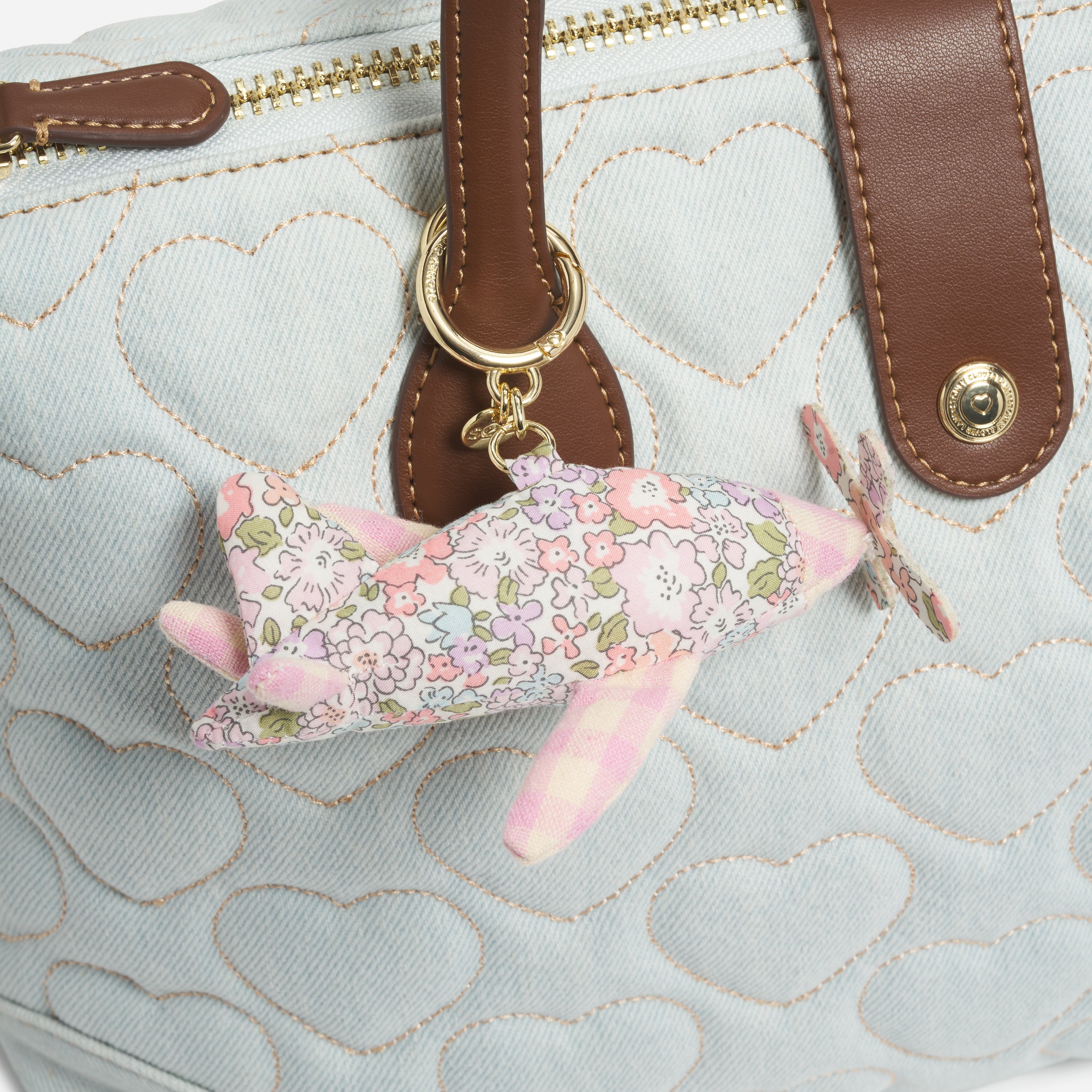 Puffy Airplane Bag Charm Made with Liberty Fabric - Stoney Clover Lane