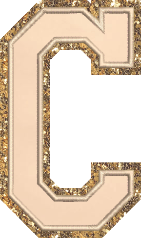 Jumbo Sand Glitter Varsity Letter Patch