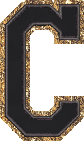 Jumbo Noir Glitter Varsity Letter Patch