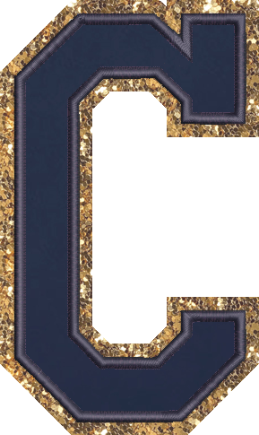 Jumbo Sapphire Glitter Varsity Letter Patch