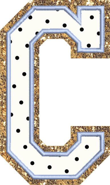 Jumbo Blanc Dot Varsity Letter Patch - Stoney Clover Lane