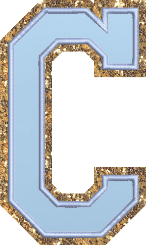 Jumbo Periwinkle Glitter Varsity Letter Patch