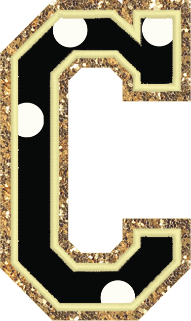 Jumbo Noir Dot Varsity Letter Patch - Stoney Clover Lane