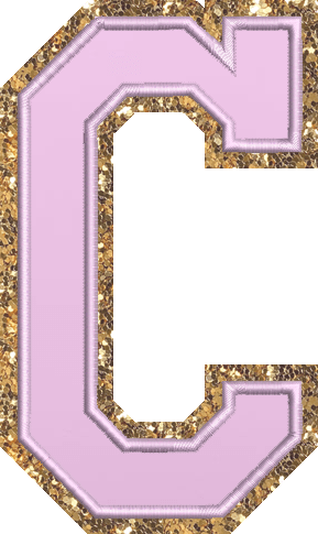 Jumbo Grape Glitter Varsity Letter Patch