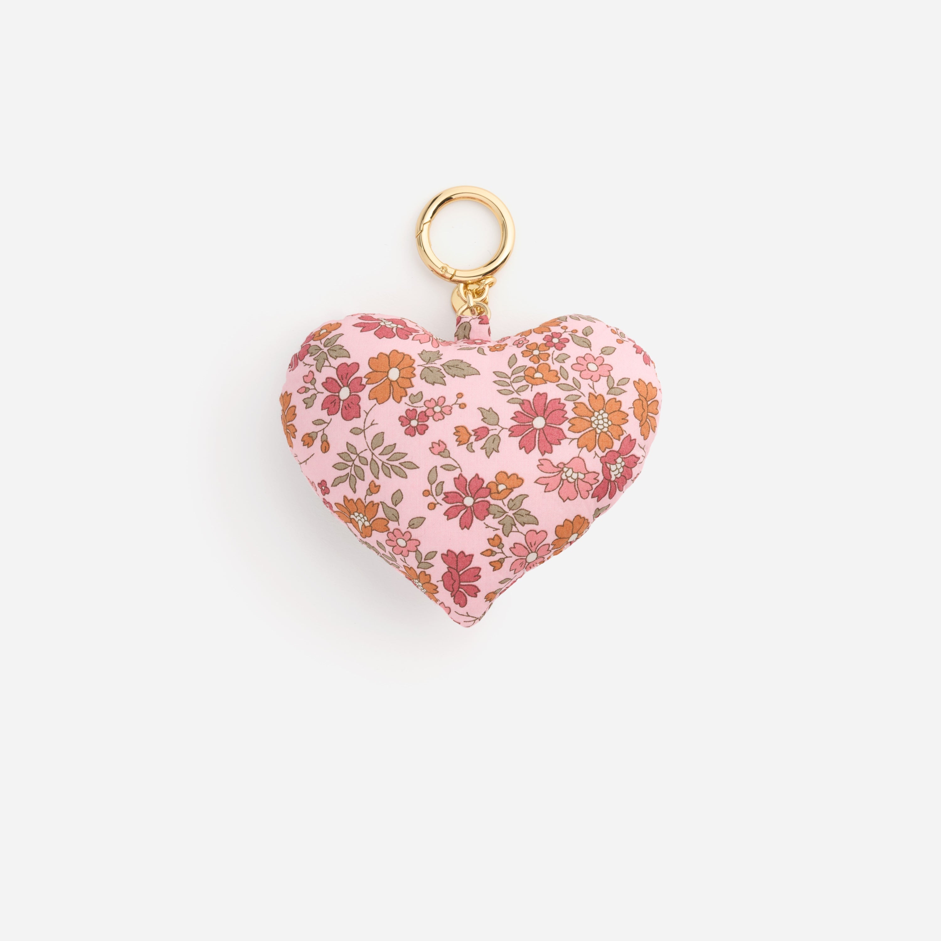 Puffy Heart Bag Charm Made with Liberty Fabric