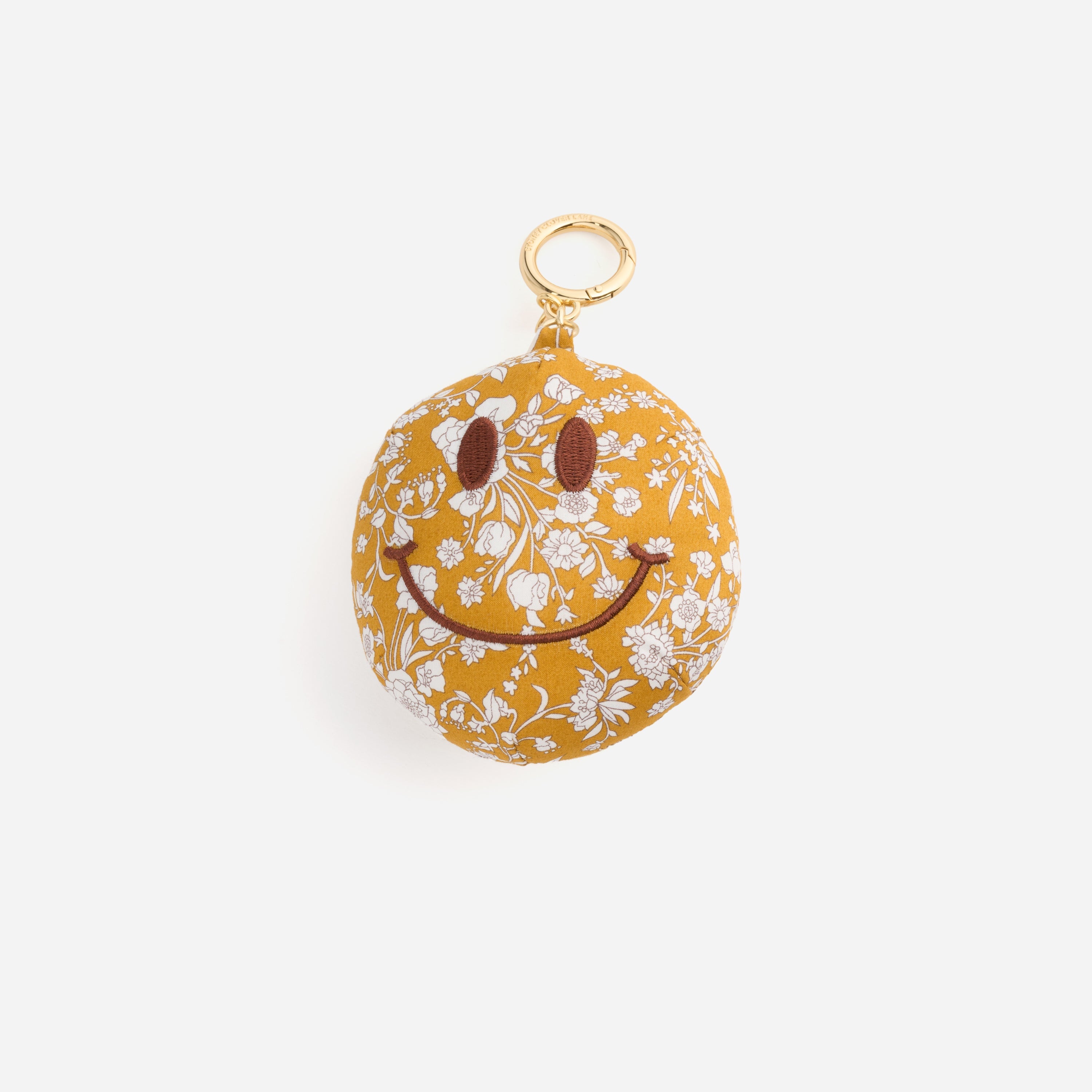 Puffy Smiley Bag Charm Made with Liberty Fabric