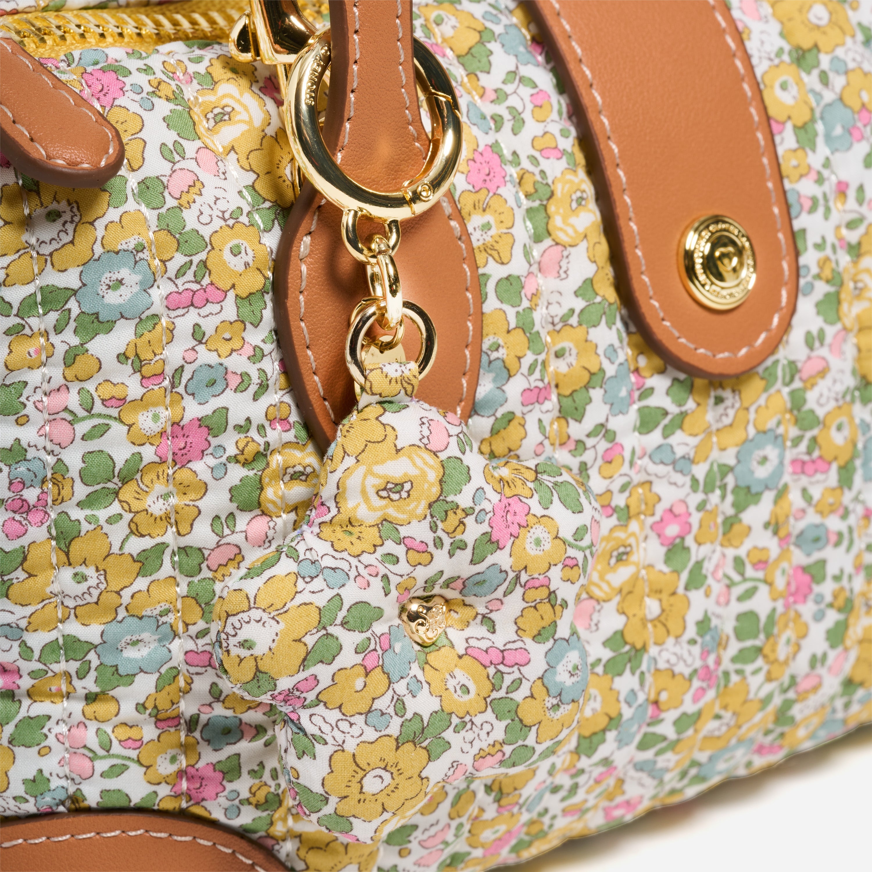 Flower Bag Charm Made with Liberty Fabric