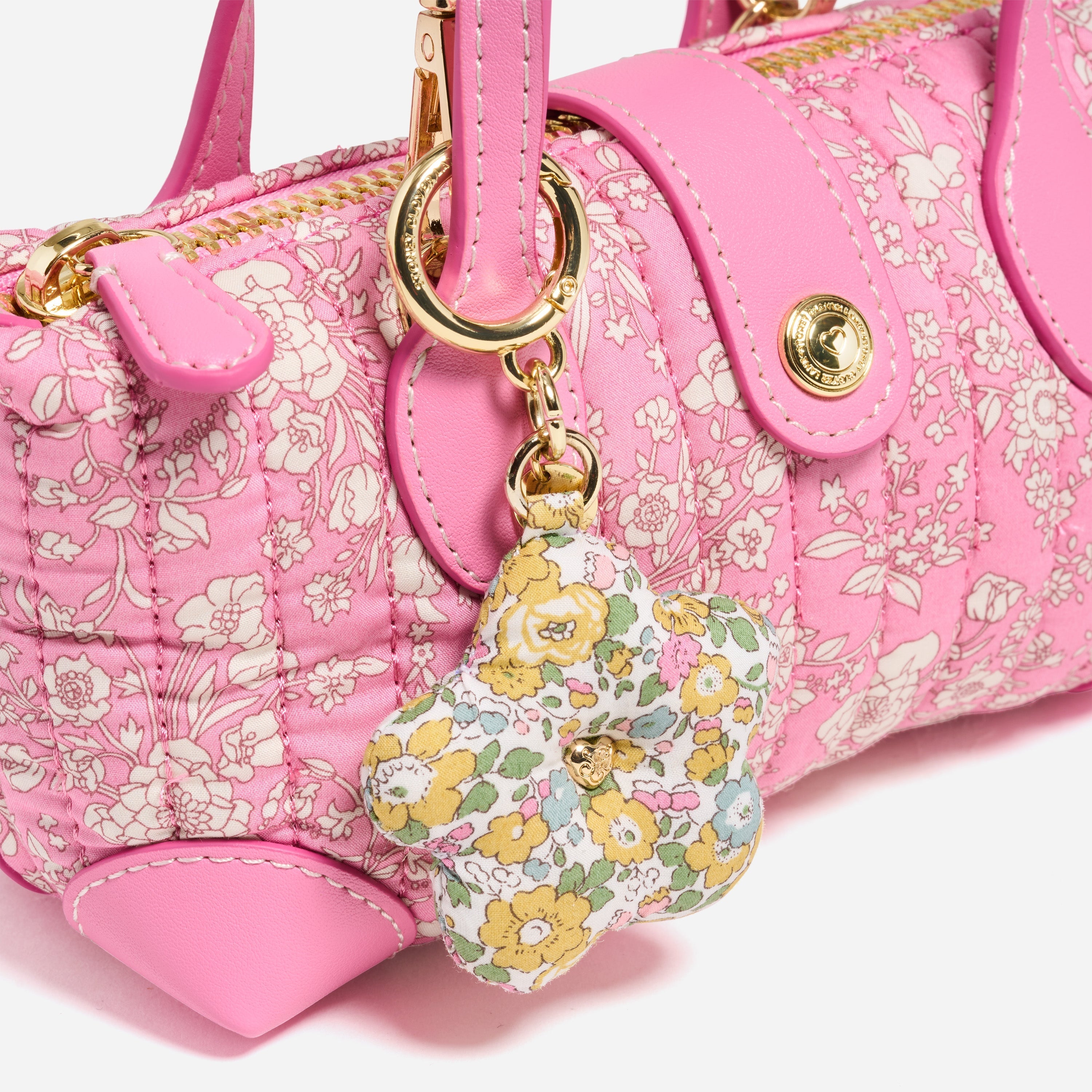 Flower Bag Charm Made with Liberty Fabric