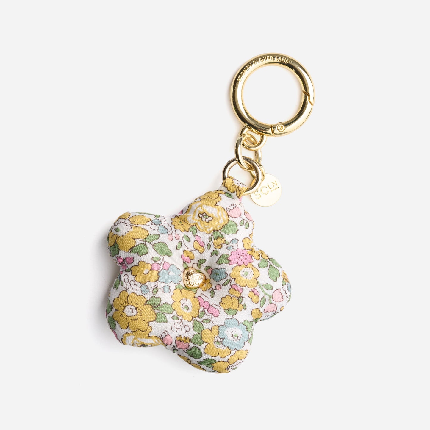 Flower Bag Charm Made with Liberty Fabric