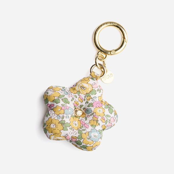 Flower Bag Charm Made with Liberty Fabric