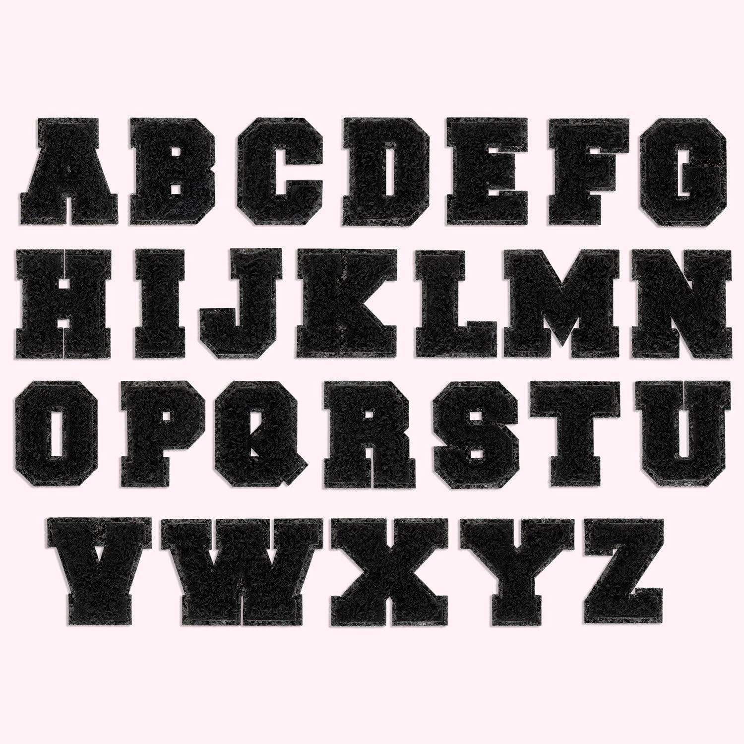 Noir On Noir Mini Glitter Varsity Letter Patch