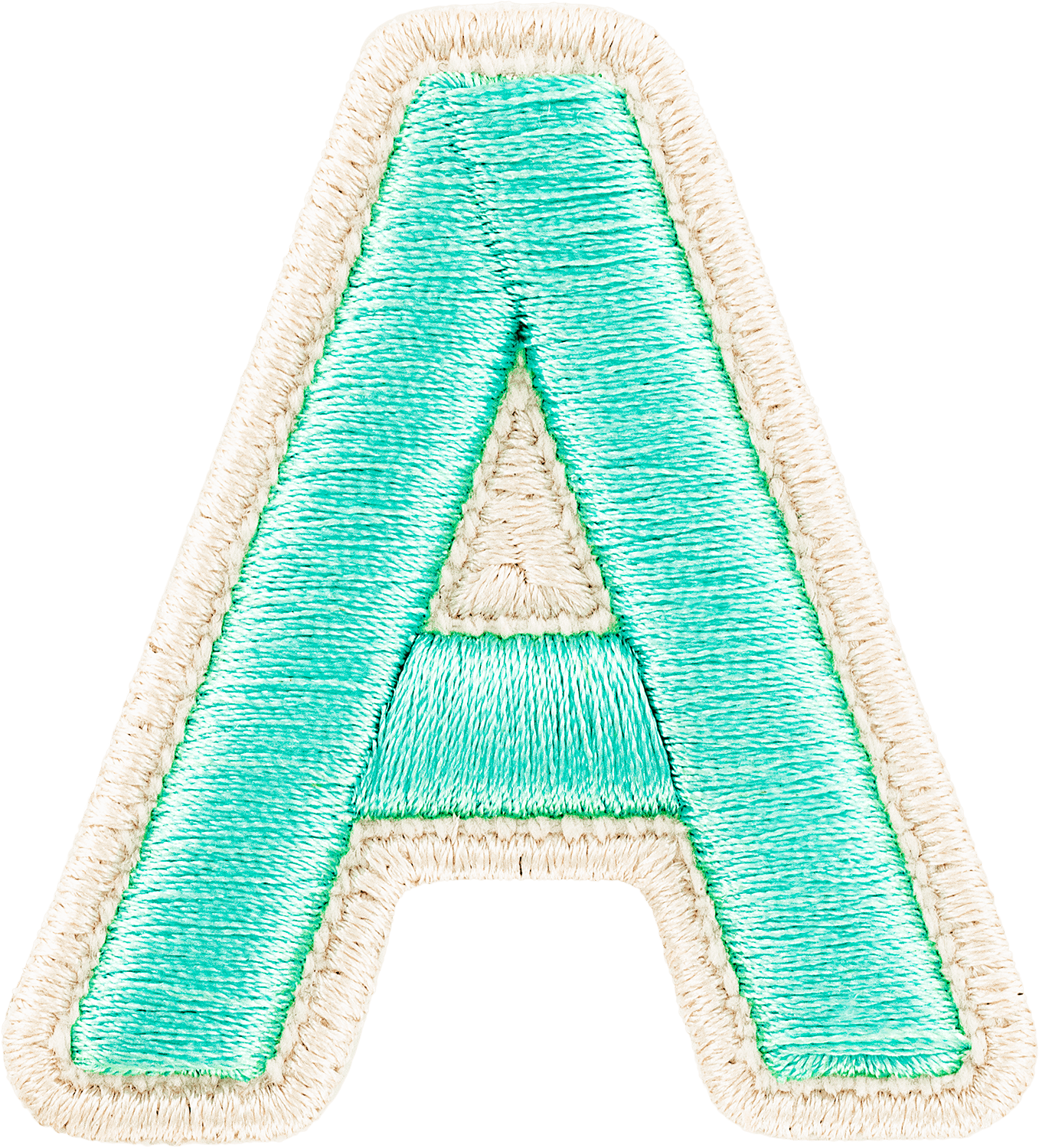 Cotton Candy Rolled Embroidery Letter Patch