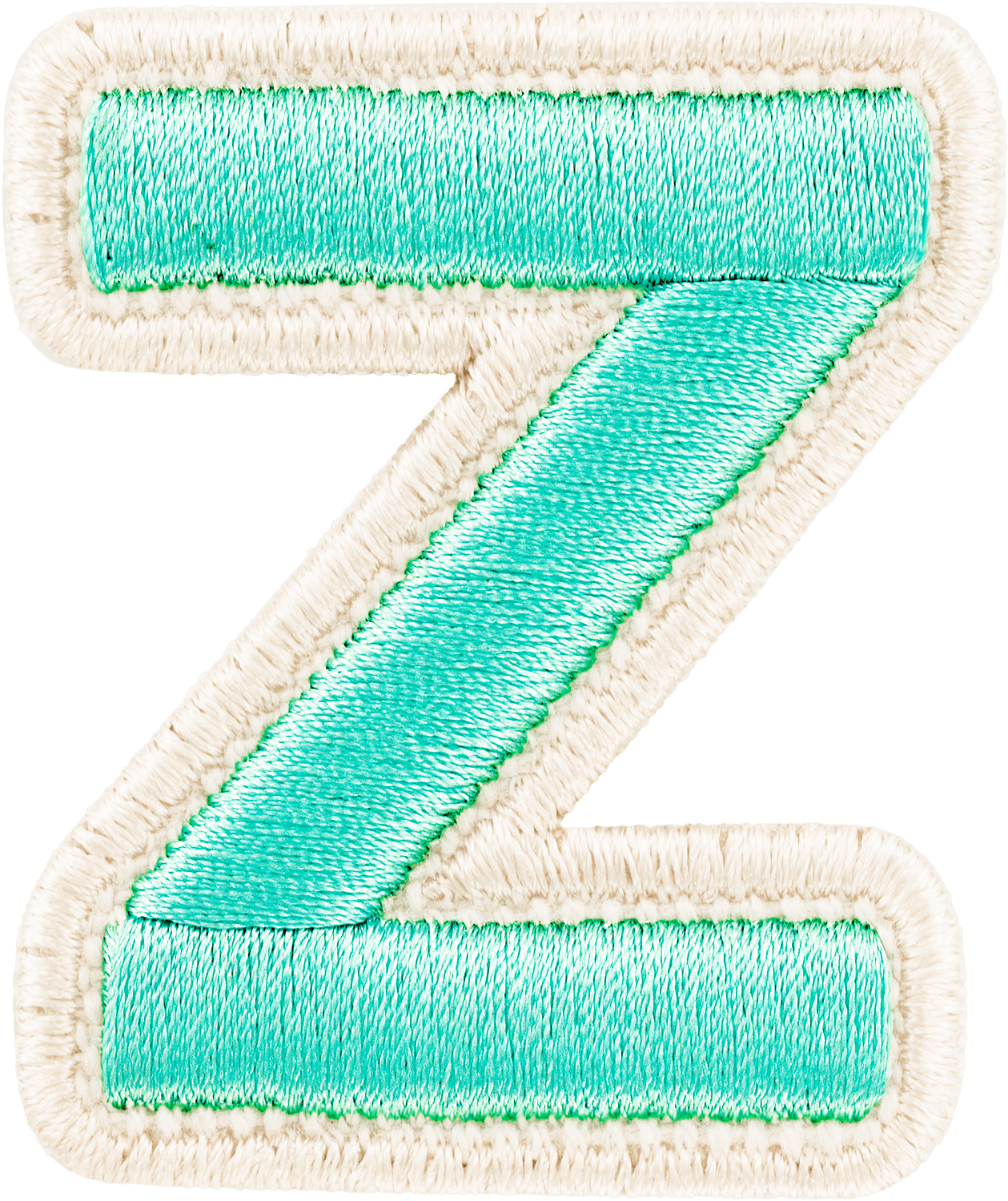 Cotton Candy Rolled Embroidery Letter Patch