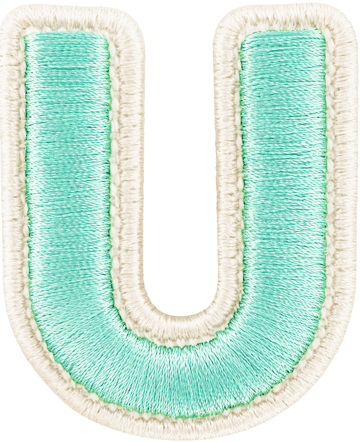 Cotton Candy Rolled Embroidery Letter Patch