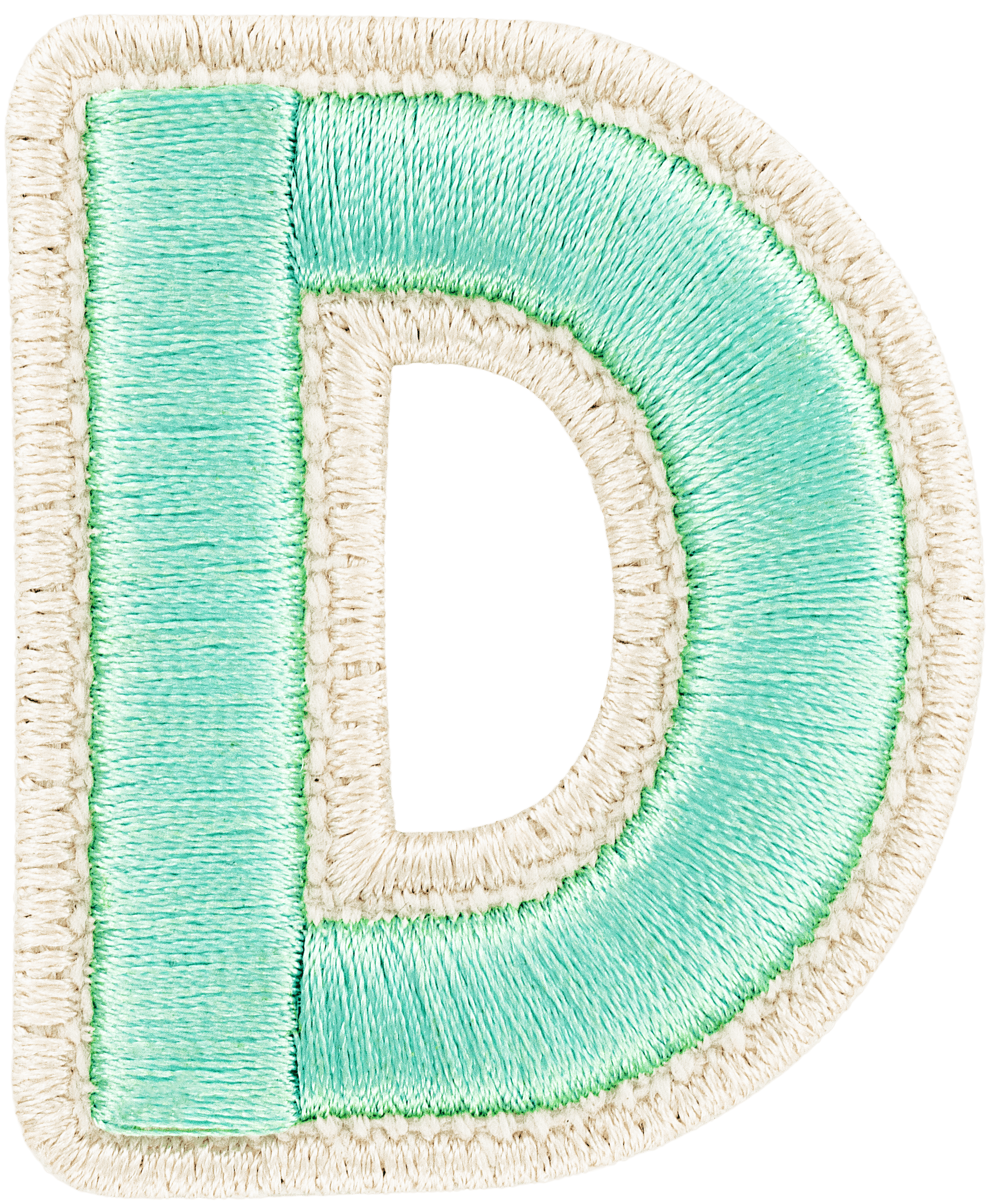Cotton Candy Rolled Embroidery Letter Patch