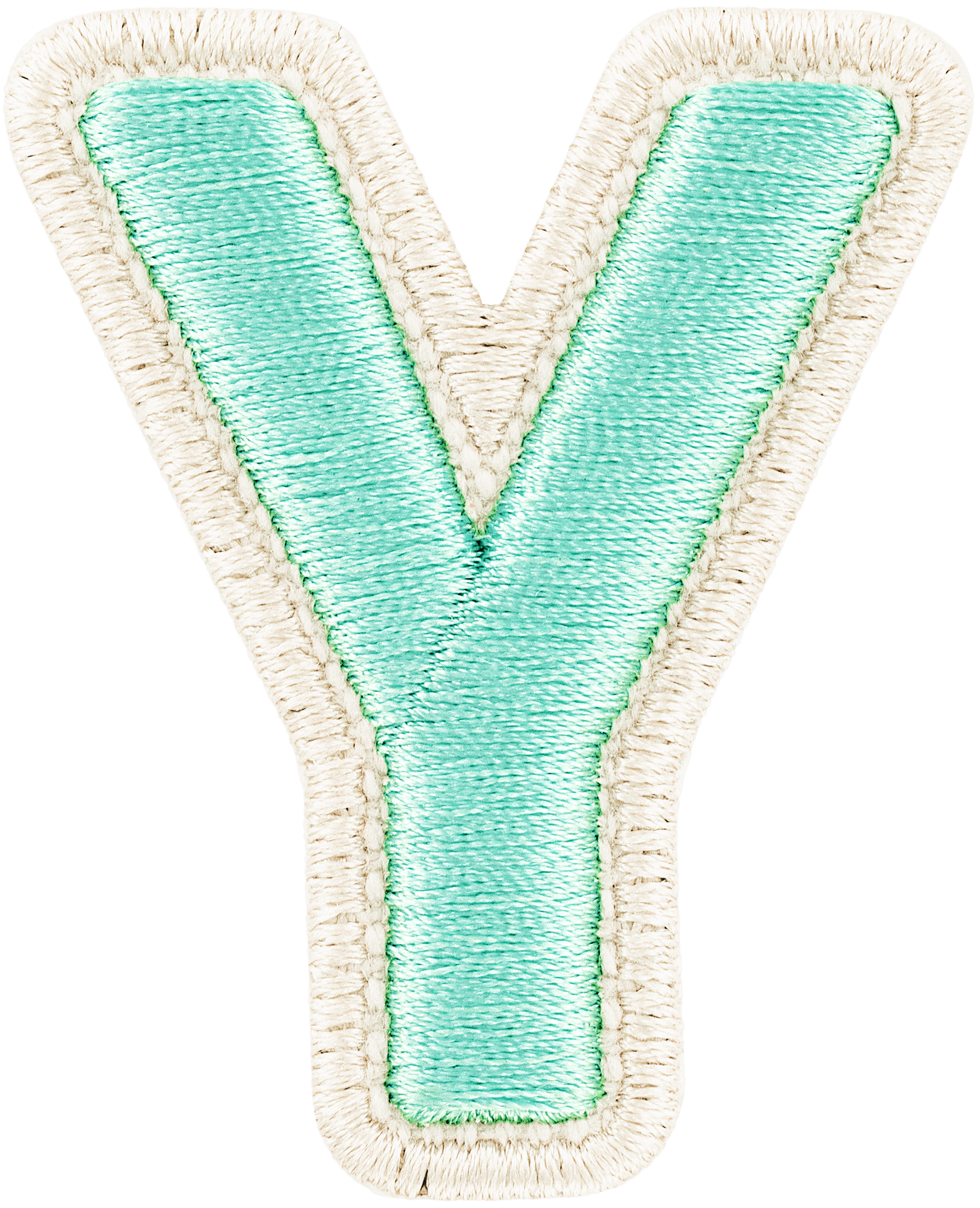 Cotton Candy Rolled Embroidery Letter Patch