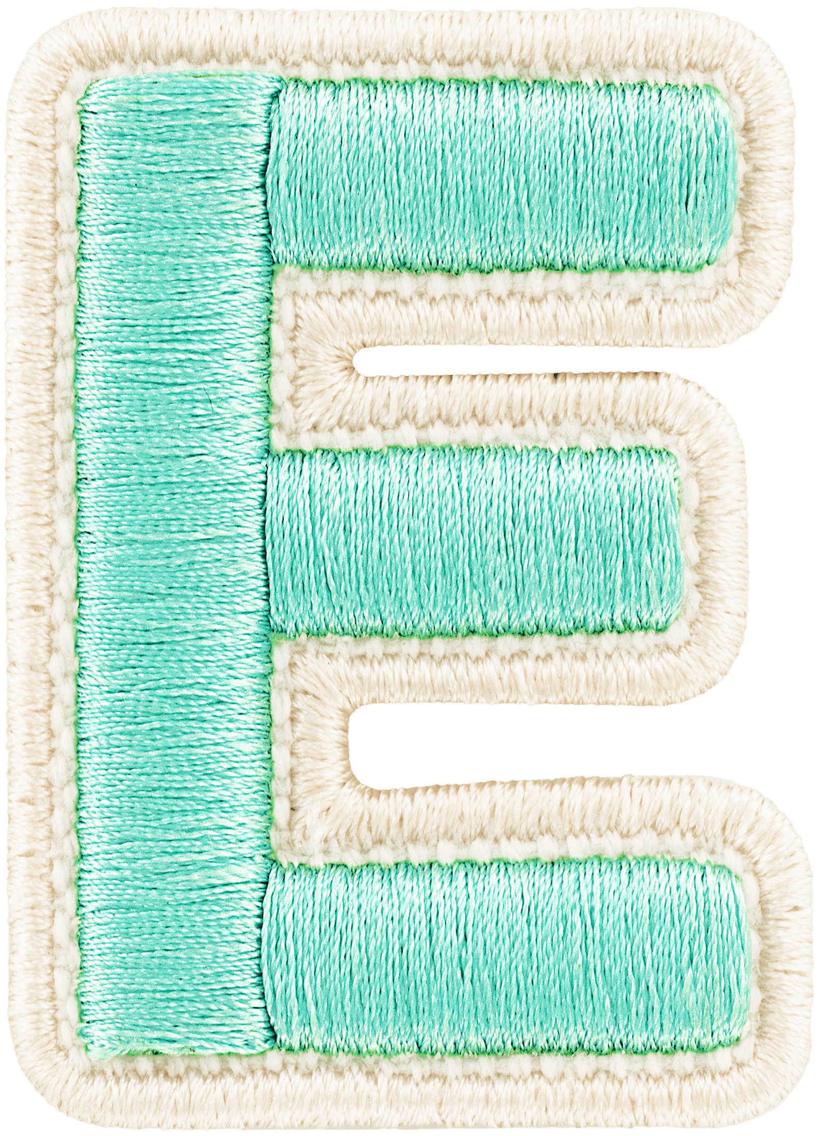 Cotton Candy Rolled Embroidery Letter Patch