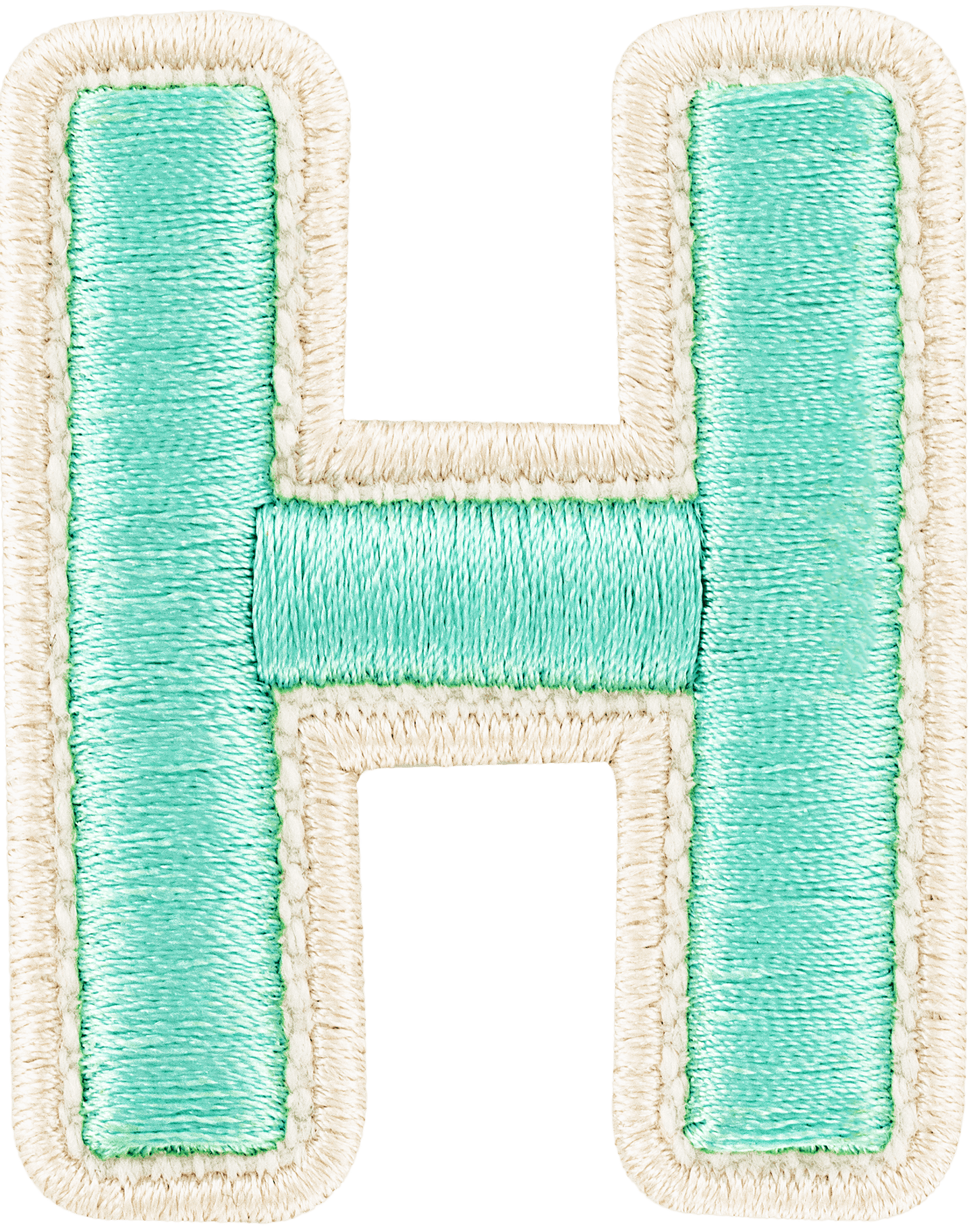 Cotton Candy Rolled Embroidery Letter Patch
